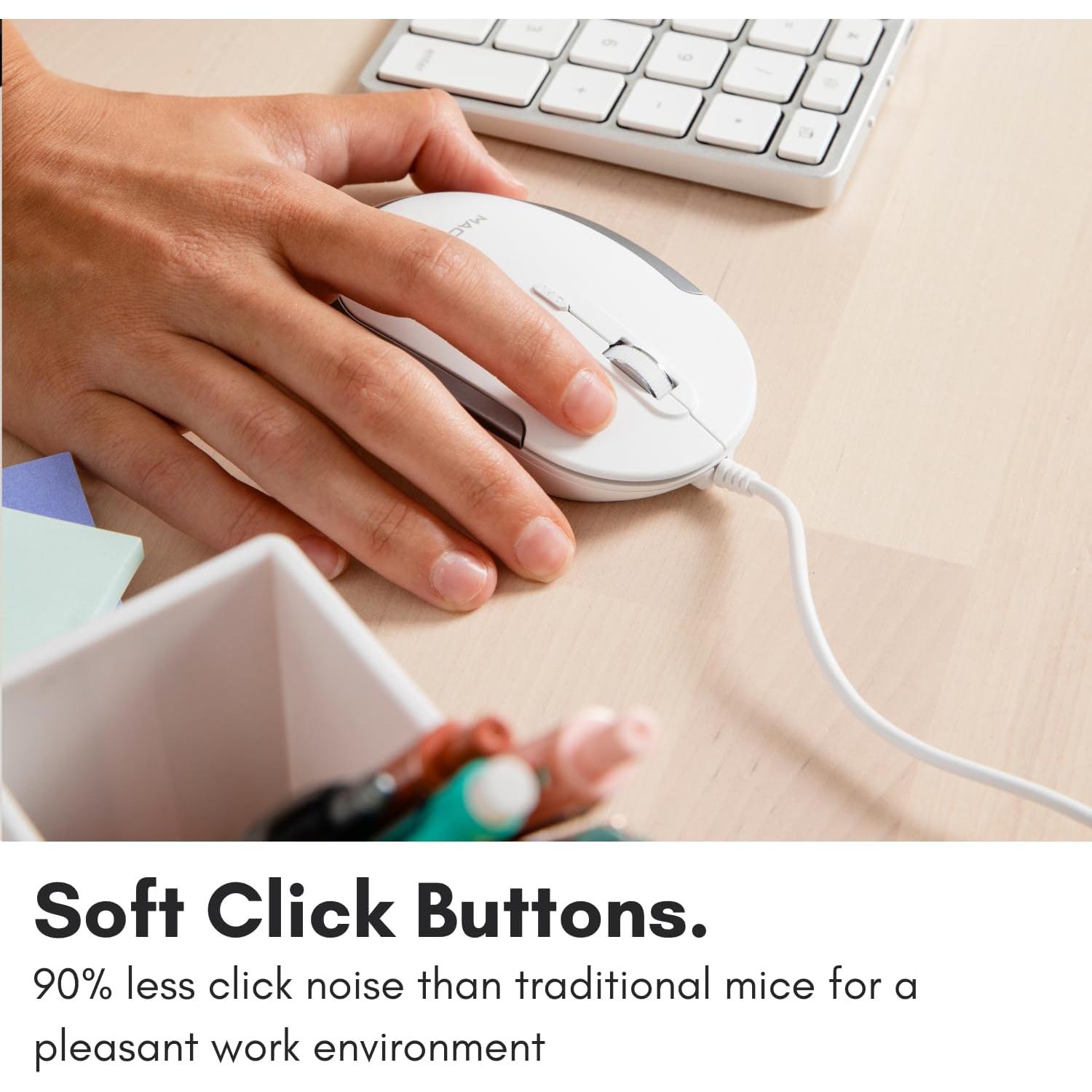 Ratón Silencioso con Cable Macally DYNAMOUSE - Compacto y Eficaz