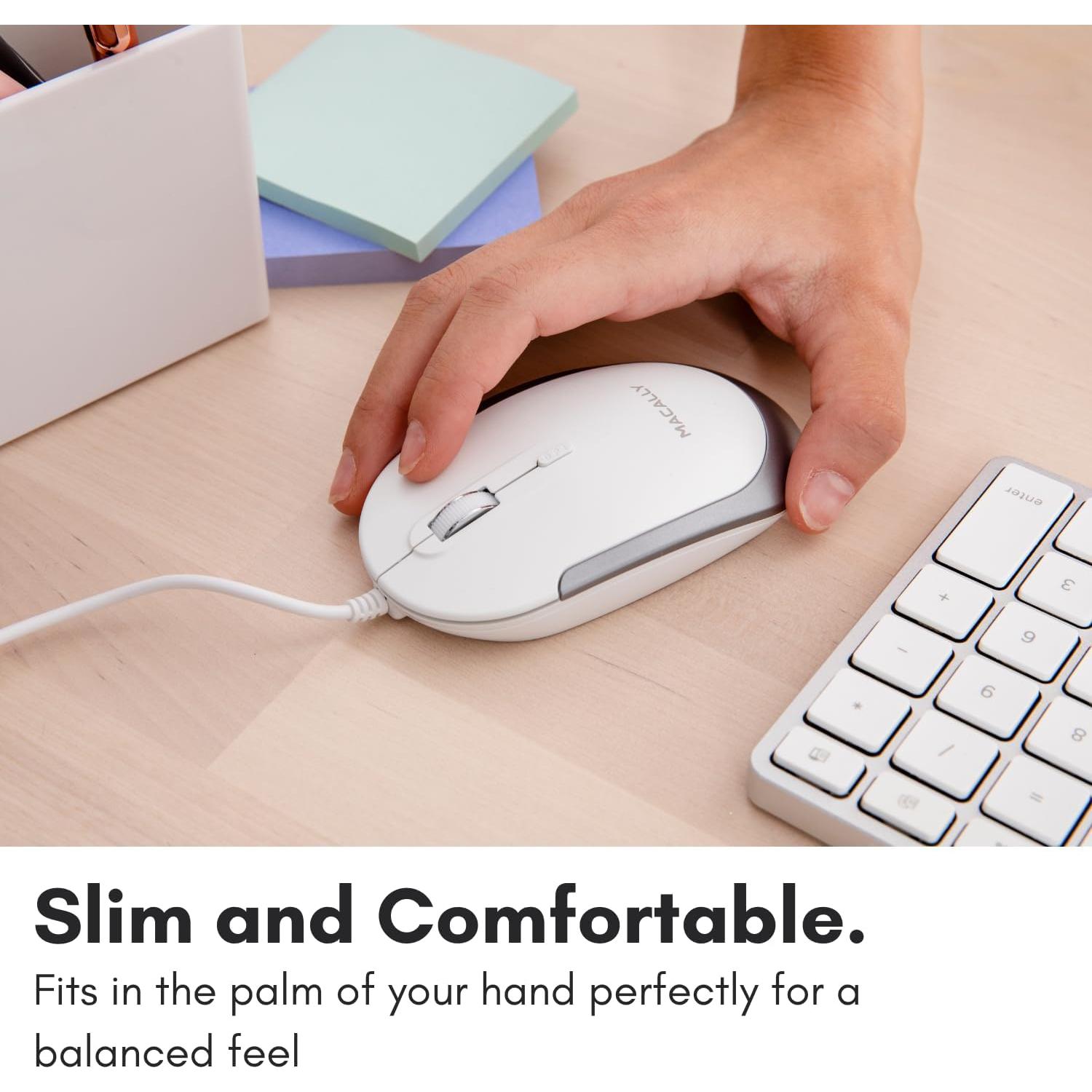 Ratón Silencioso con Cable Macally DYNAMOUSE - Compacto y Eficaz