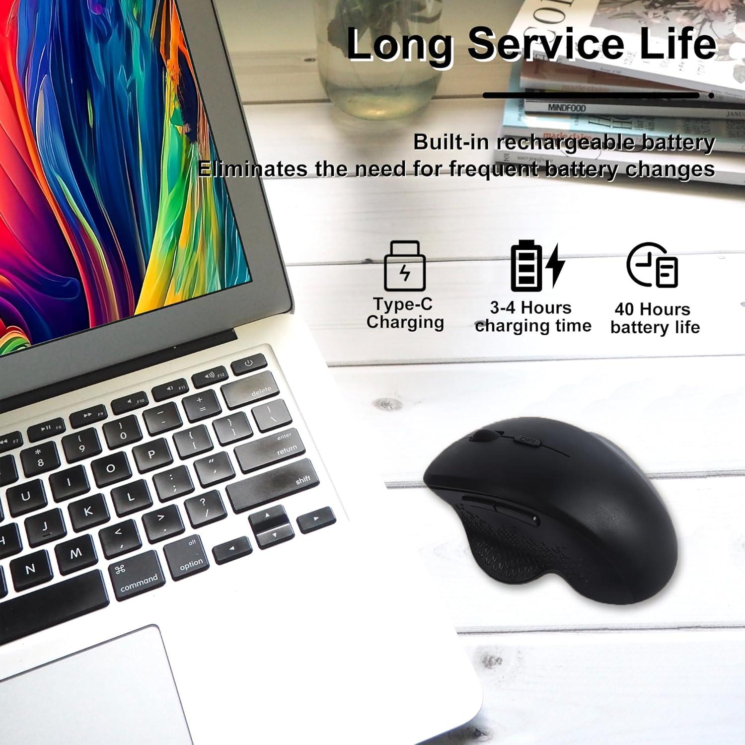 Ratón Inalámbrico Ergonómico CHUYI Vertical Bluetooth 5.2