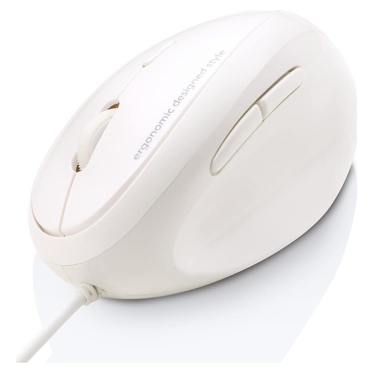 Ratón Ergonómico SANWA GMAERG16W, 1000/1600 DPI, Blanco