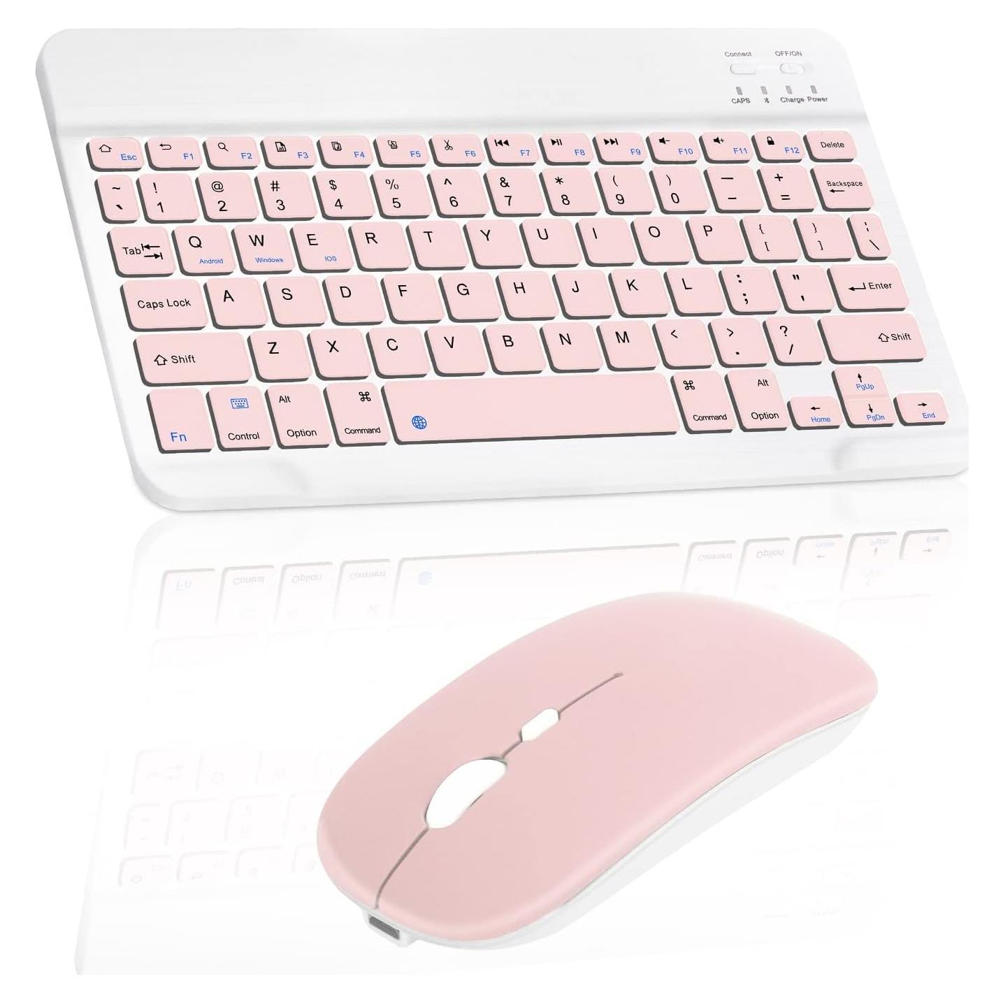 Combo Teclado y Ratón Bluetooth UrbanX KB030 Rosa Ergonómico
