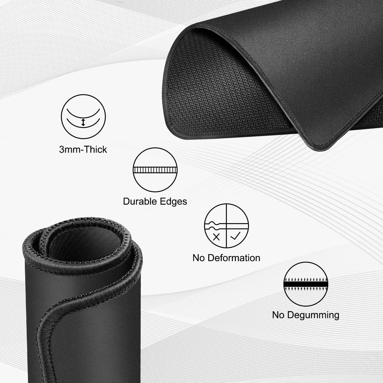 Alfombrilla de Ratón JIKIOU 25.9x21.1cm Antideslizante Negra