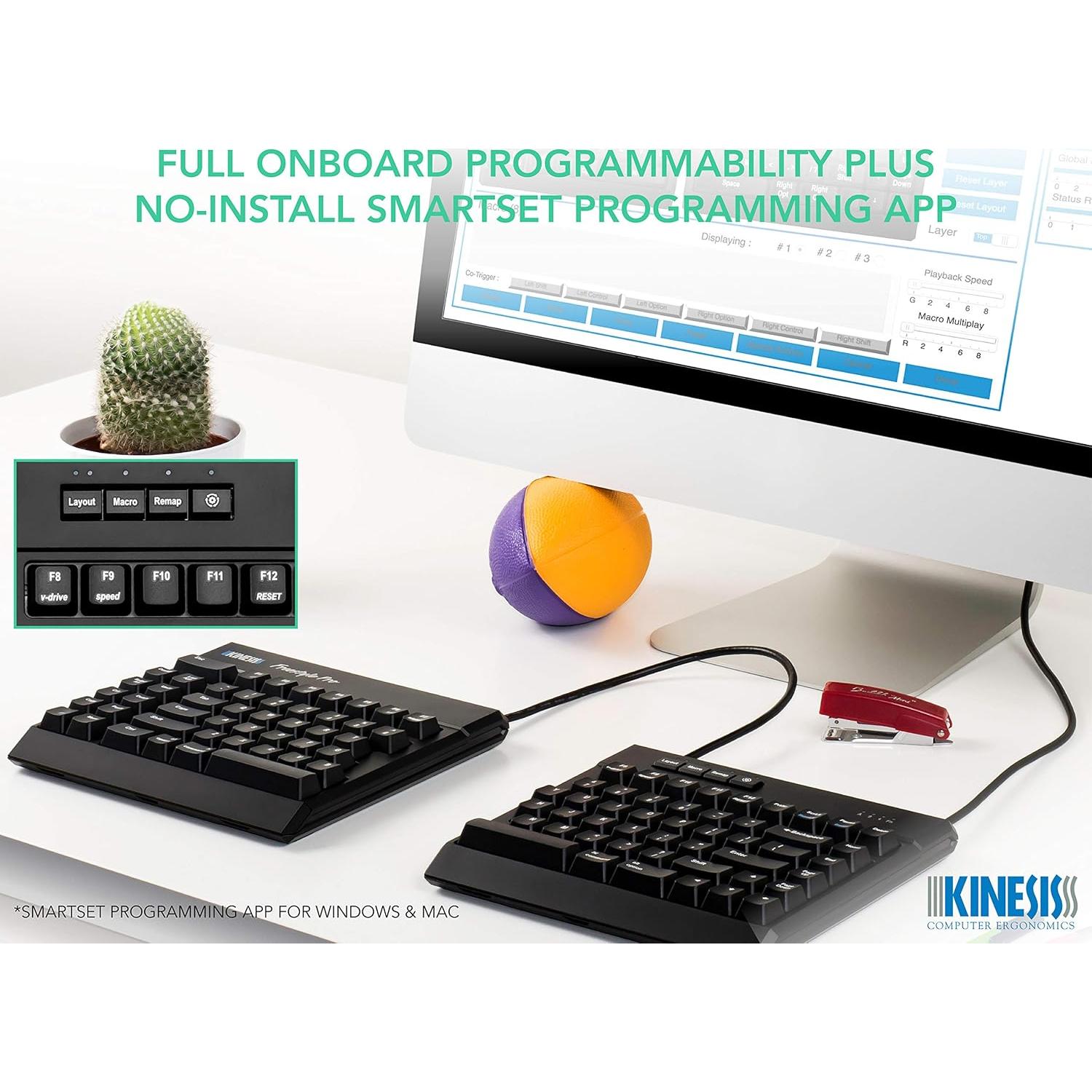 KINESIS USB-A Freestyle Pro Quiet Ergonomic Split Mechanical Keyboard (Cherry MX Silent Red Switches)