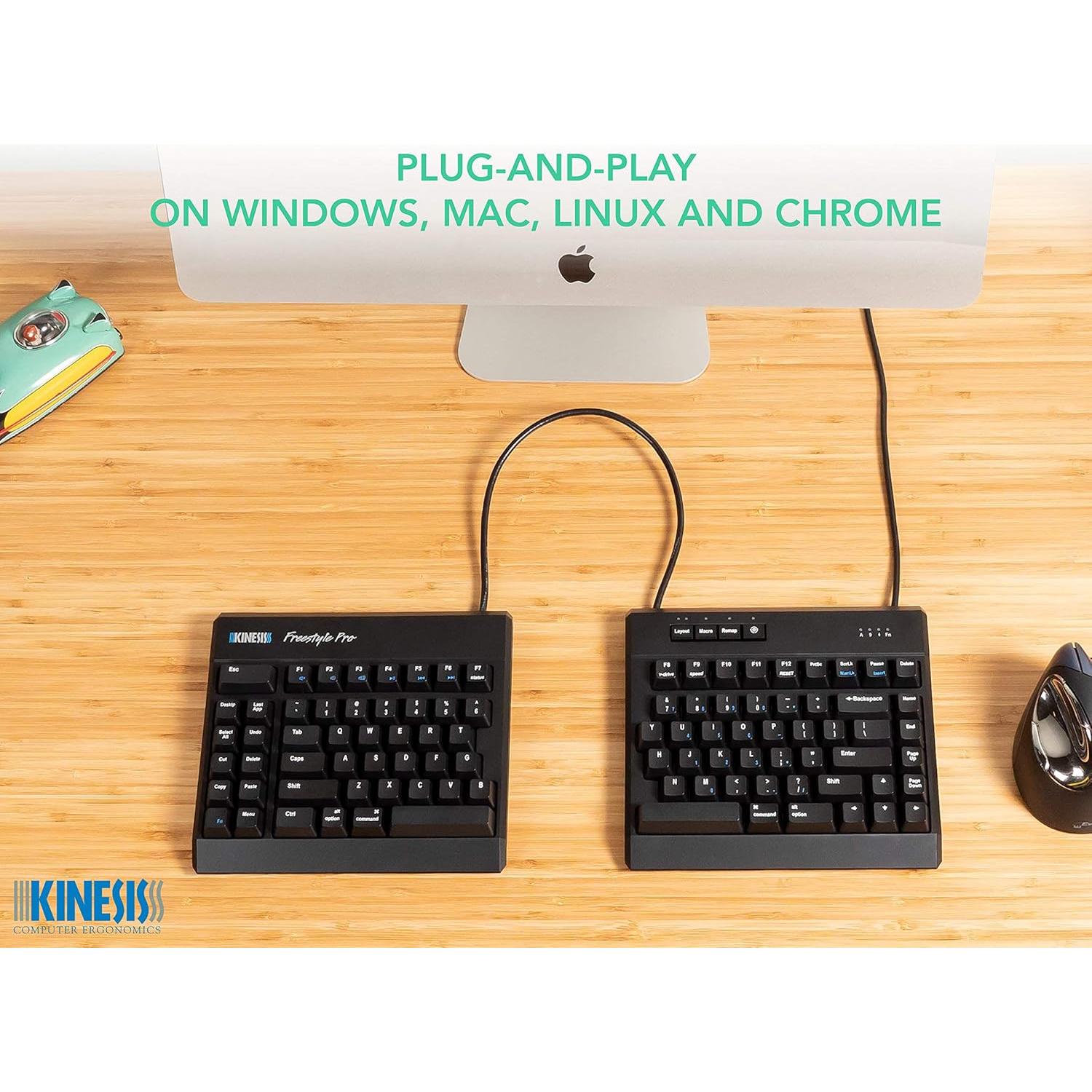 KINESIS USB-A Freestyle Pro Quiet Ergonomic Split Mechanical Keyboard (Cherry MX Silent Red Switches)