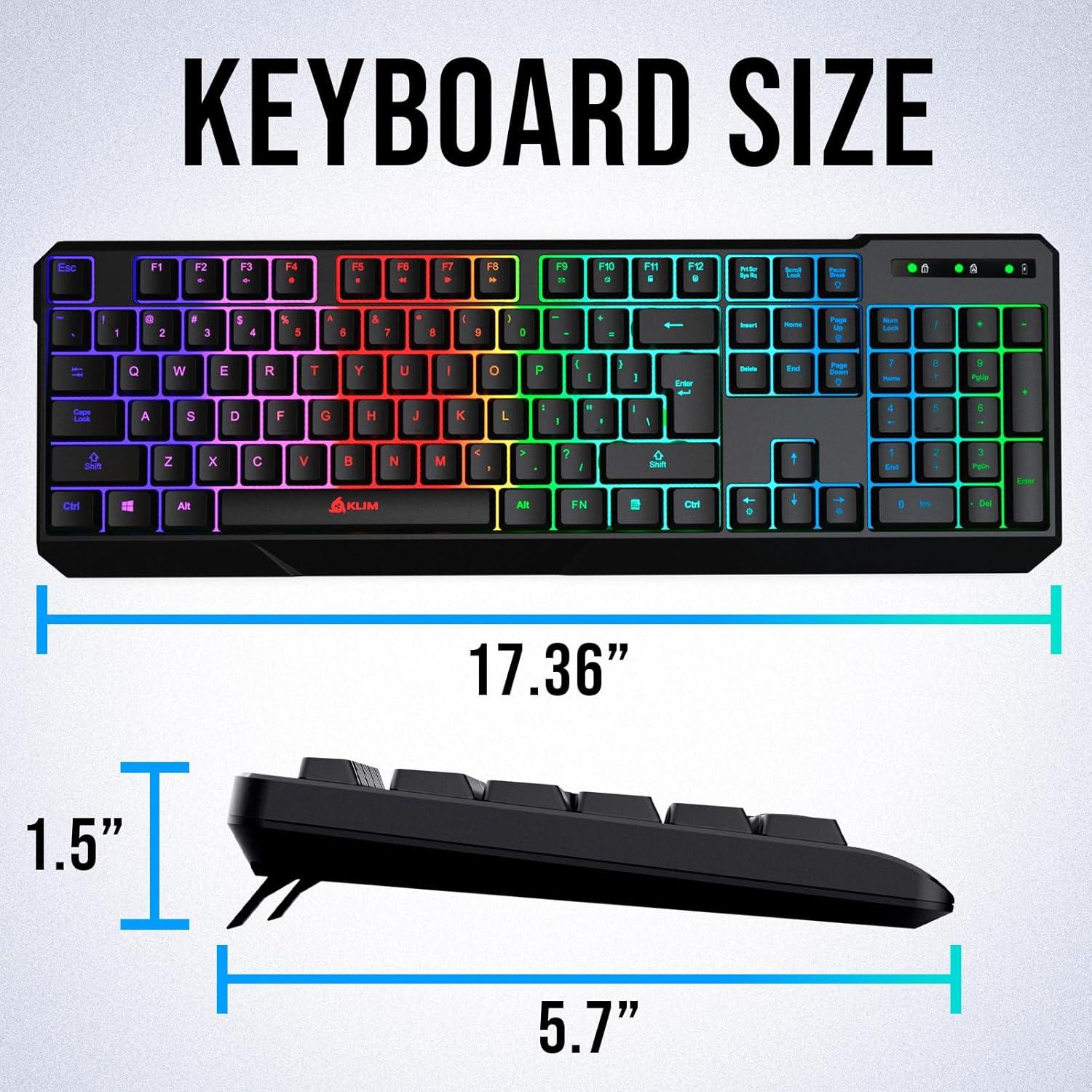 Teclado Gaming Inalámbrico KLIM Chroma RGB - Resistente al Agua