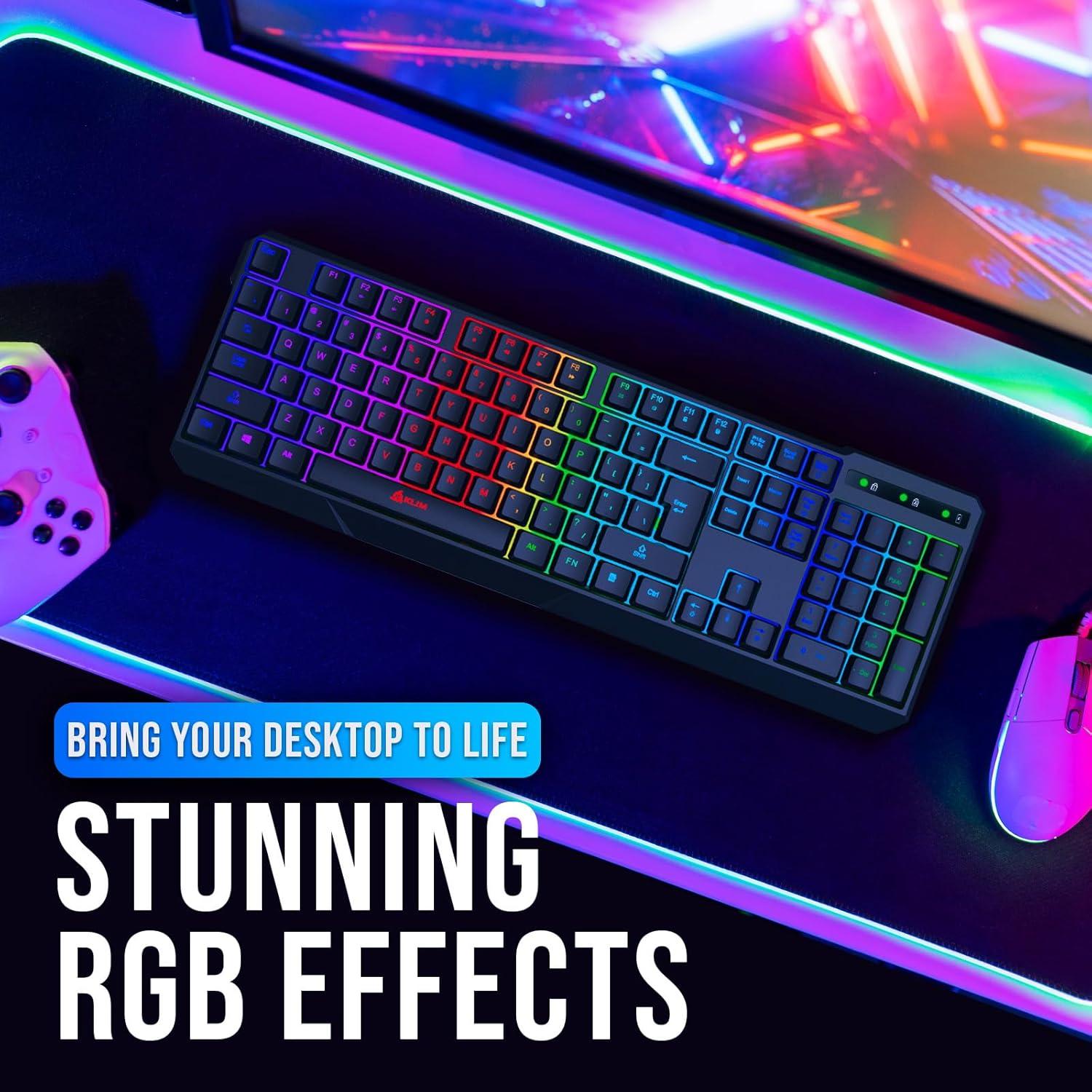 Teclado Gaming Inalámbrico KLIM Chroma RGB - Resistente al Agua