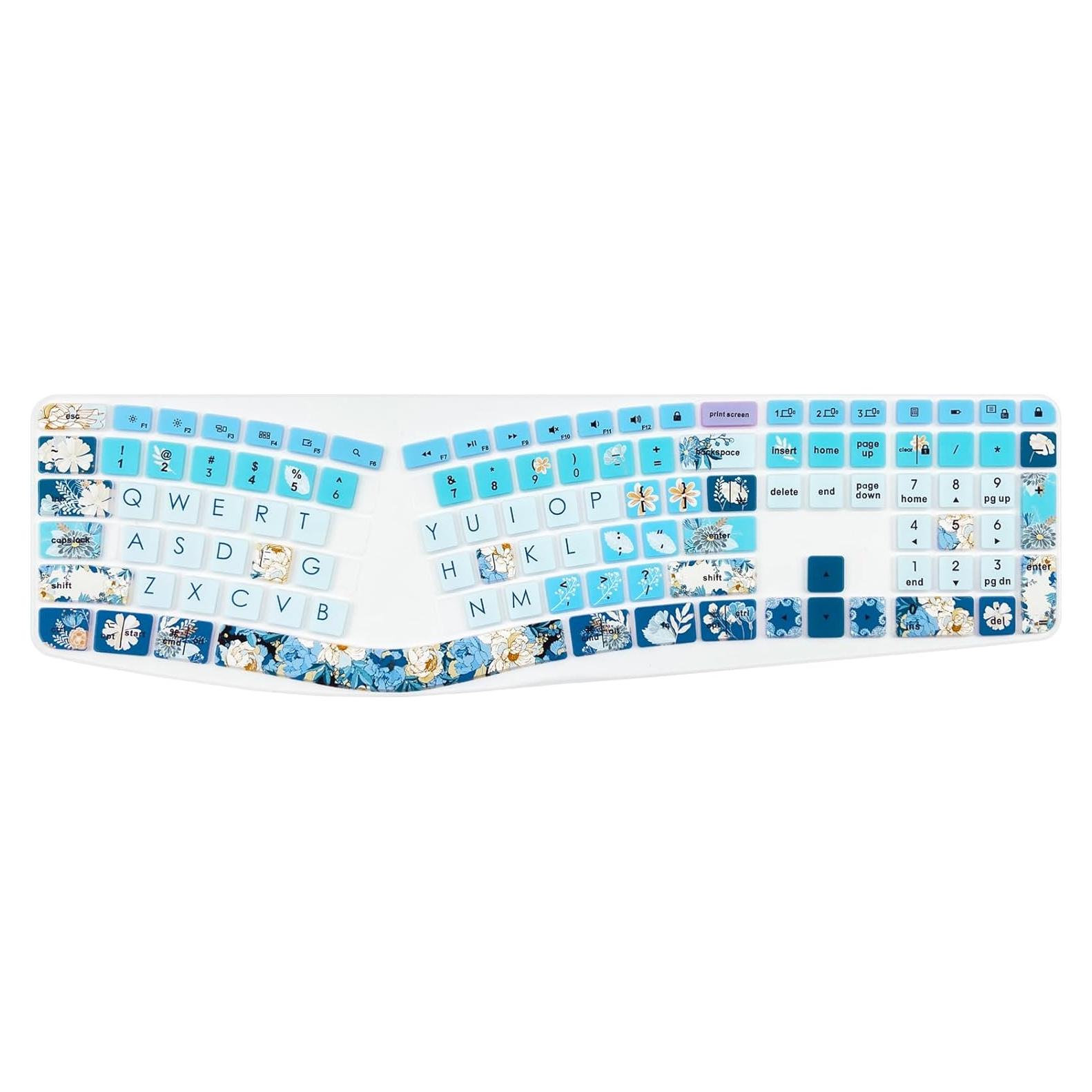 Cubierta de Teclado de Silicona WSLUCKO para Logitech Ergo K860