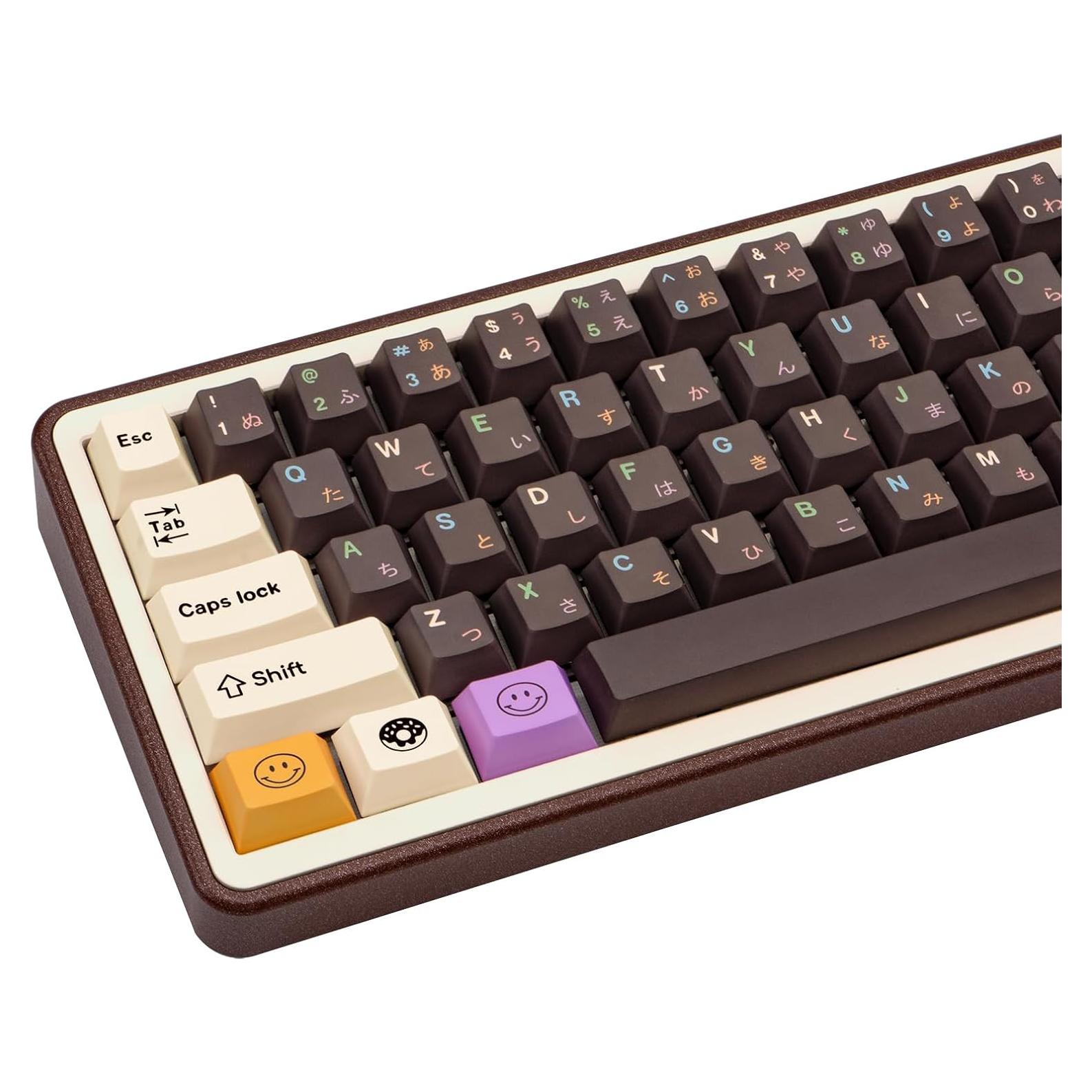 Conjunto de Teclas PBT Donut 129 Teclas Chocolate GEKUCAP