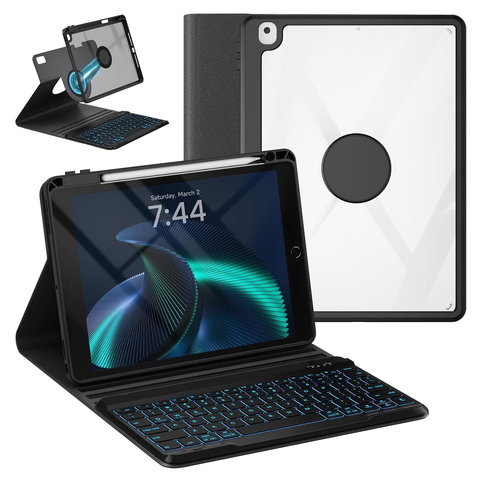 Funda de teclado OYEEICE para iPad 10.2"/10.5" - Negro