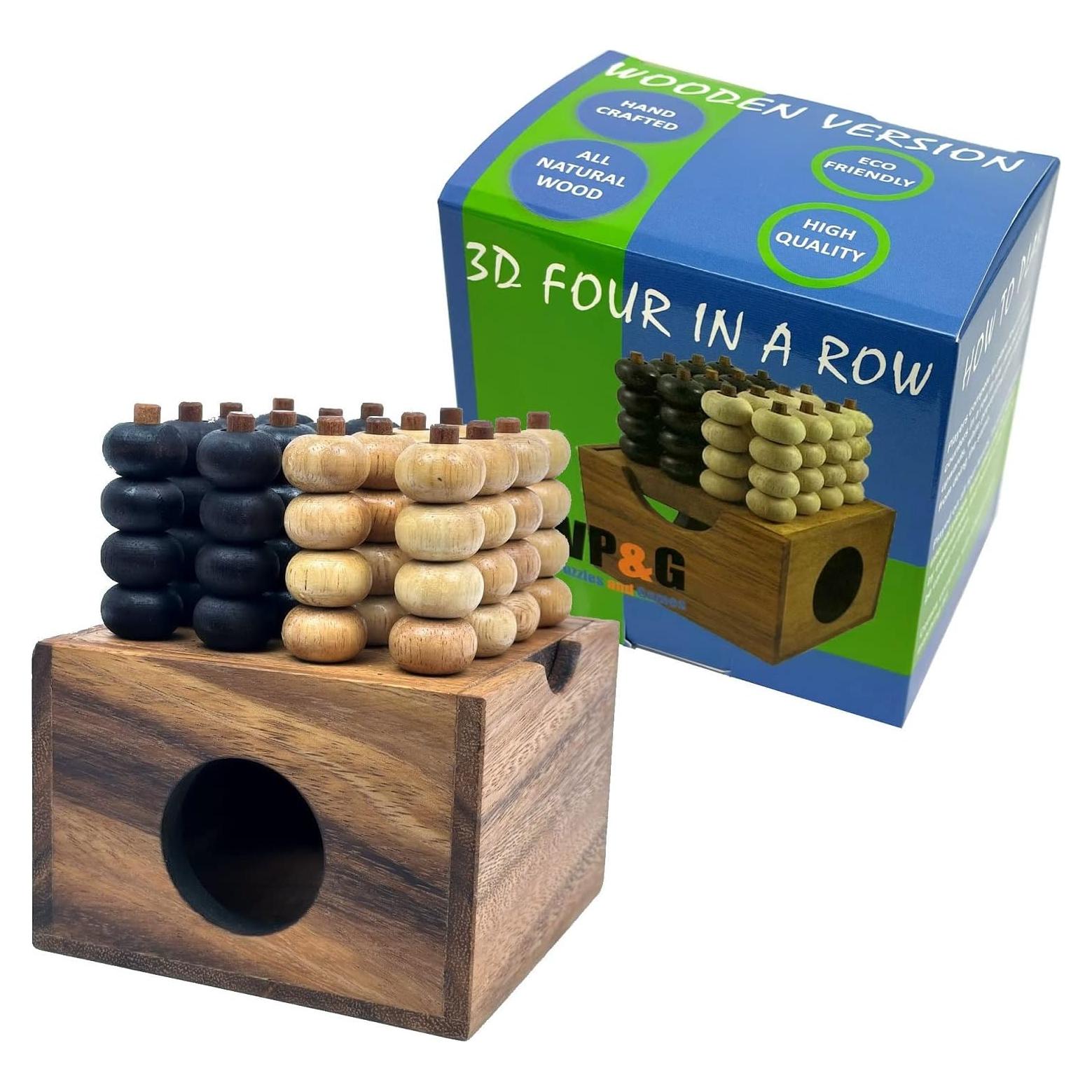 Juego de Estrategia 3D Cuatro en Raya Winshare Madera