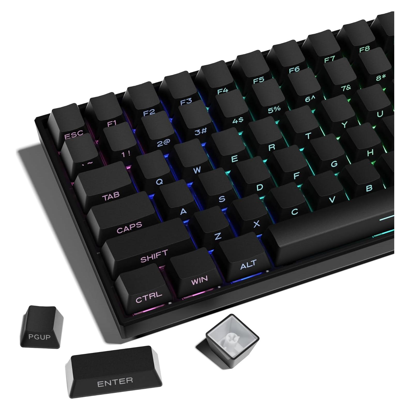 Conjunto de Teclas PBT Minimalistas XVX 136 Teclas Negras