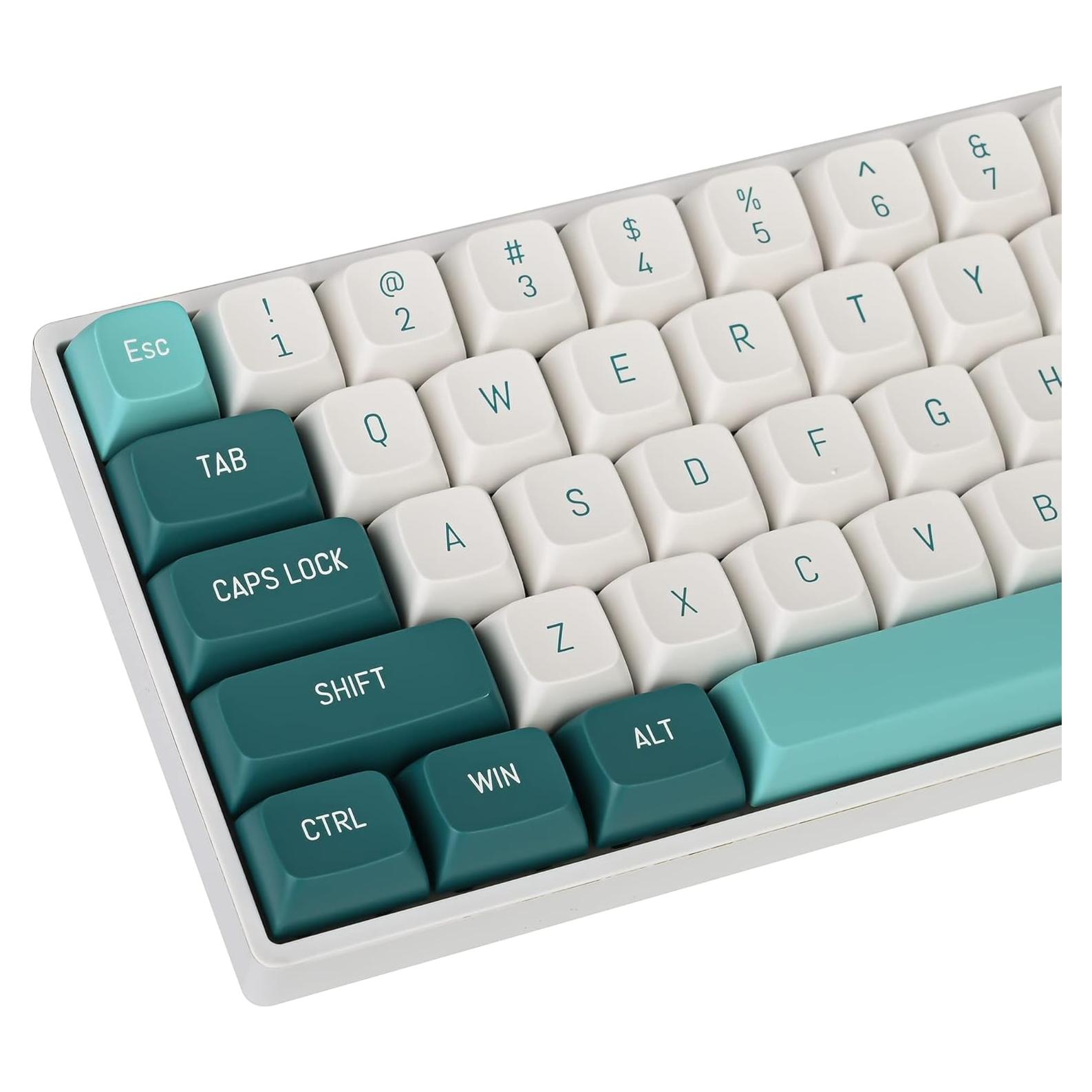 Juego de Teclas PBT Doble Tiro iRoboosta 163 Teclas Verde Blanco