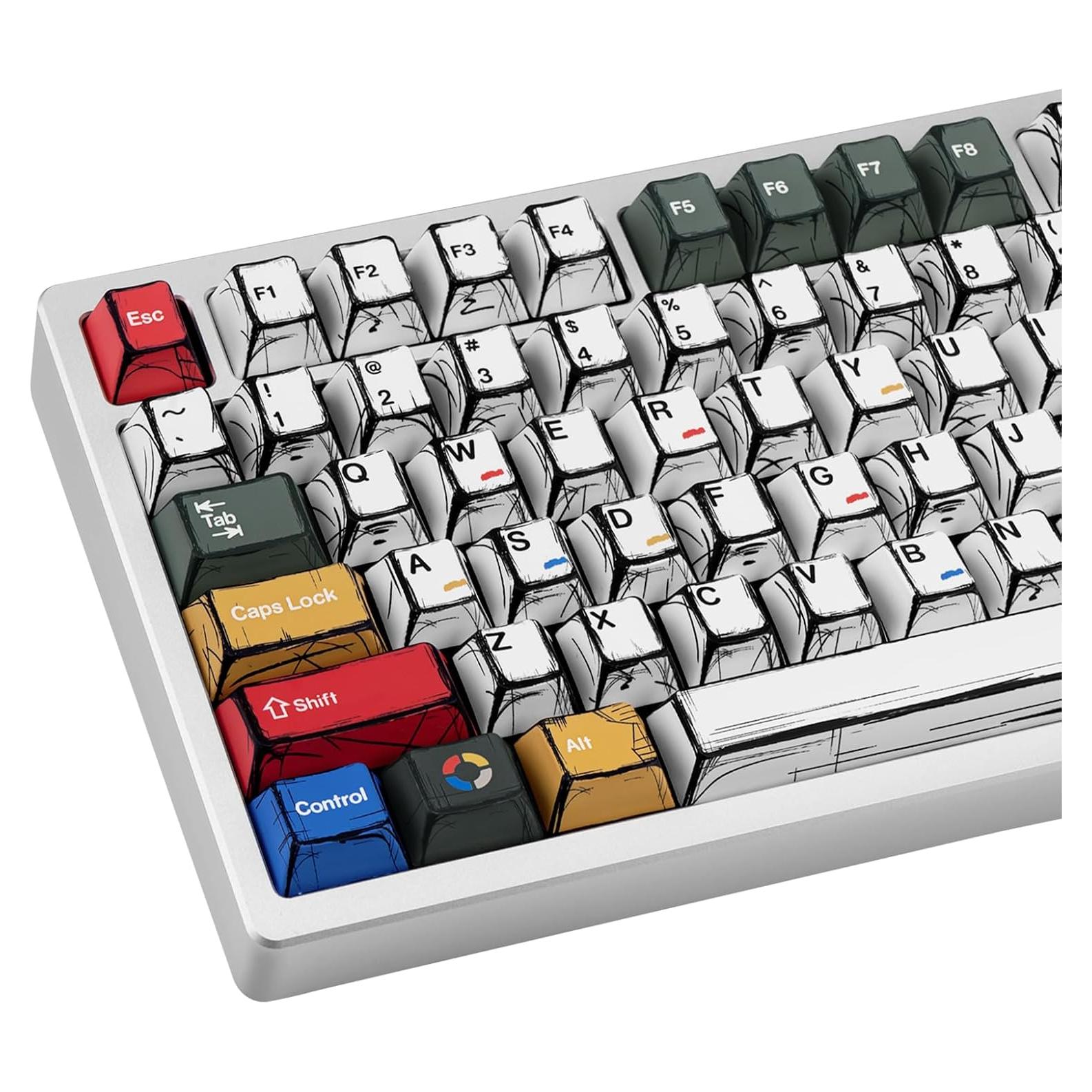 Teclas PBT Cherry GEKUCAP 136 Teclas Manga Mixta Luz