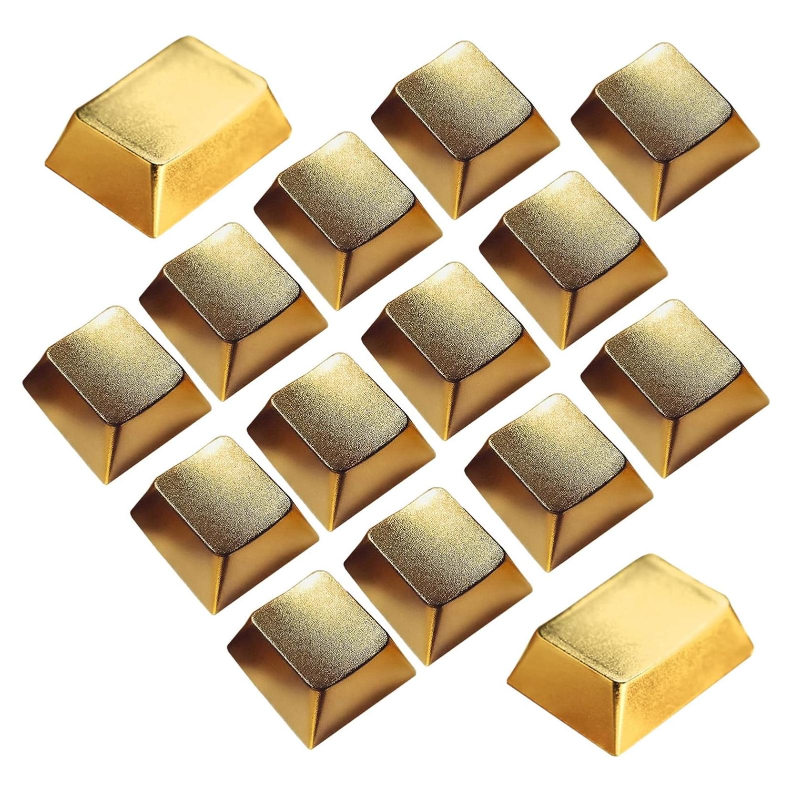 Teclas de metal doradas XUZHID para teclado mecánico - 15 piezas