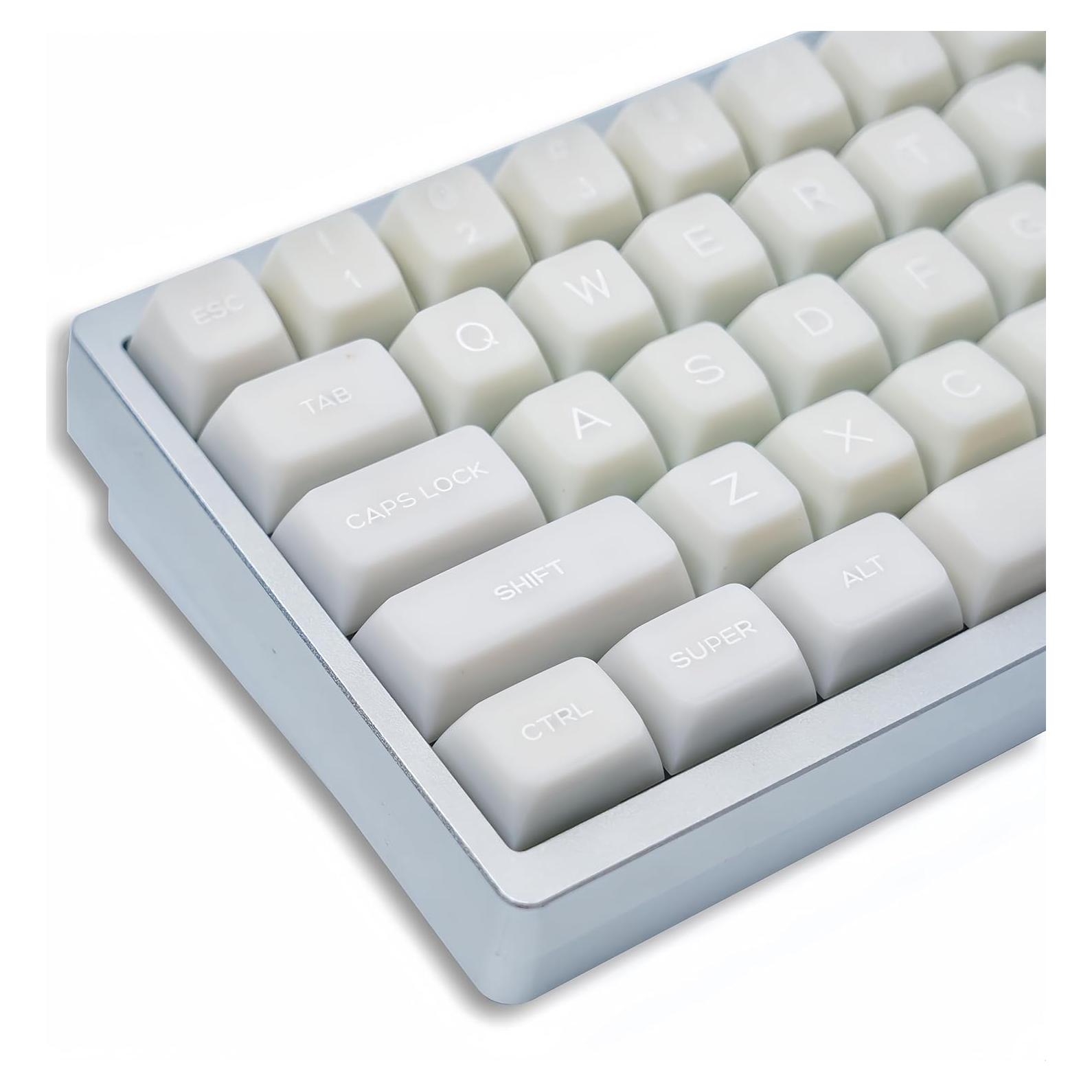 Keycaps Dagaladoo Jade Blanca 140 Teclas PBT Doble Tiro