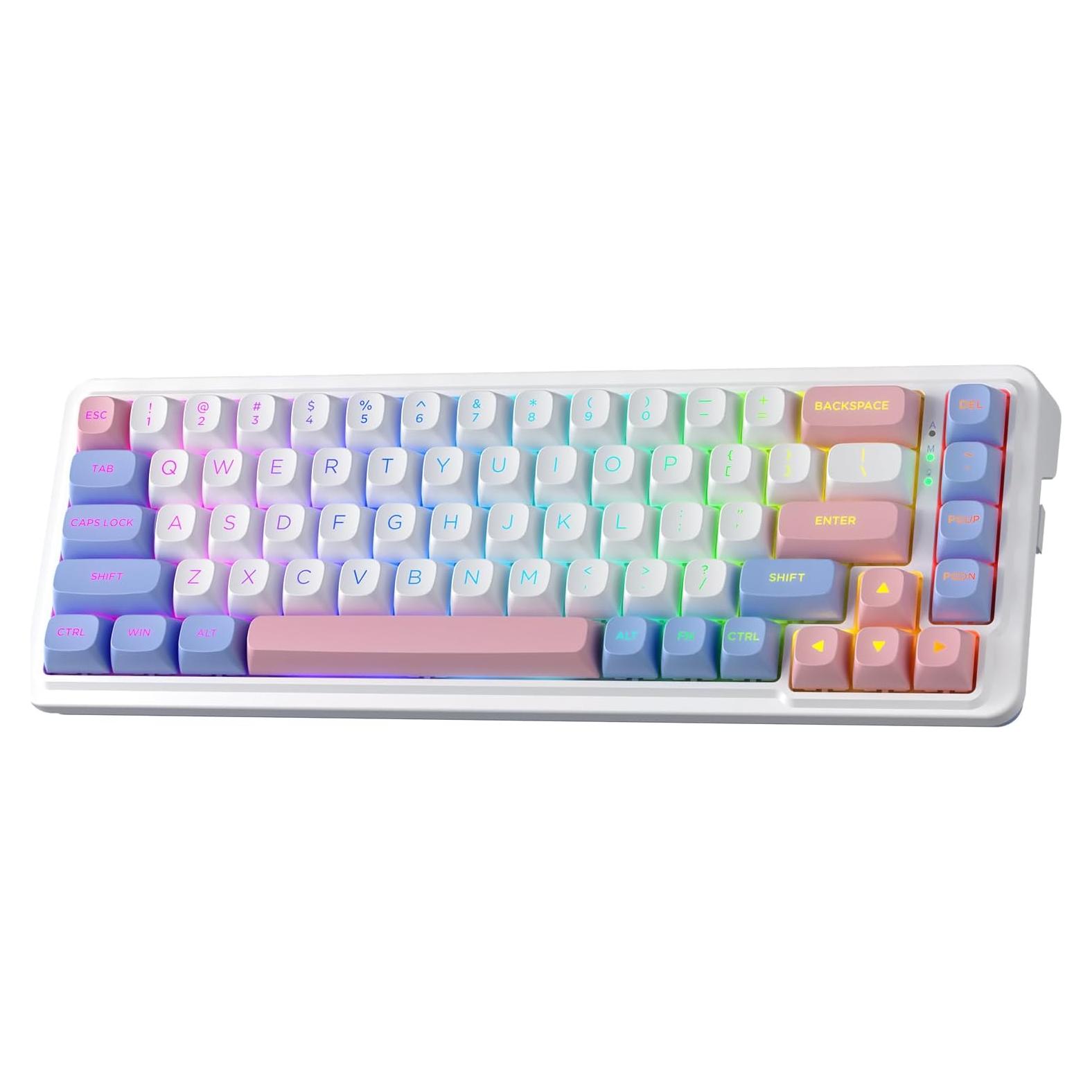 Teclado Gaming Inalámbrico Redragon K709 PRO Rosa 68 Teclas