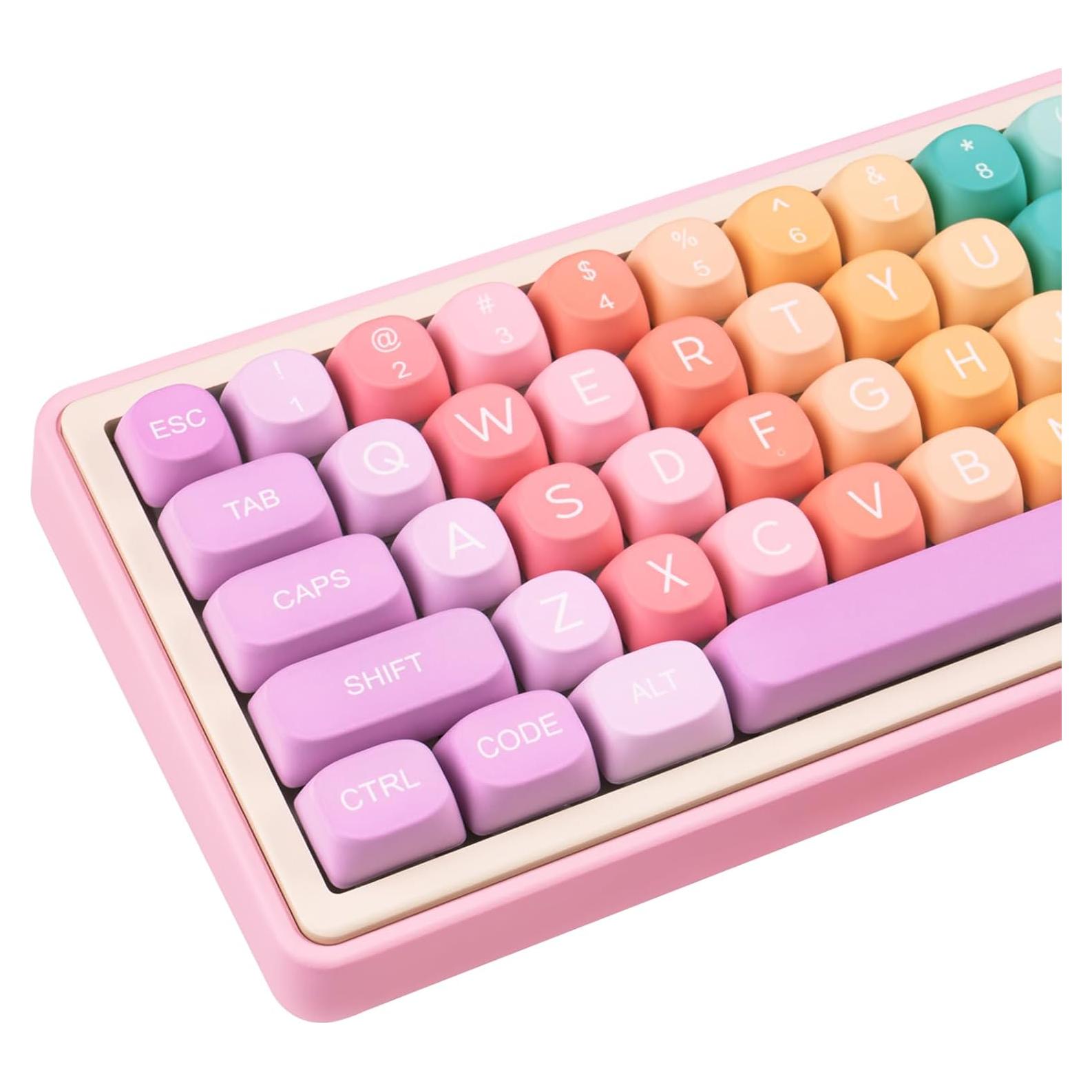Juego de Teclas PBT Caramelo Arcoíris MOA para Teclados Mecánicos