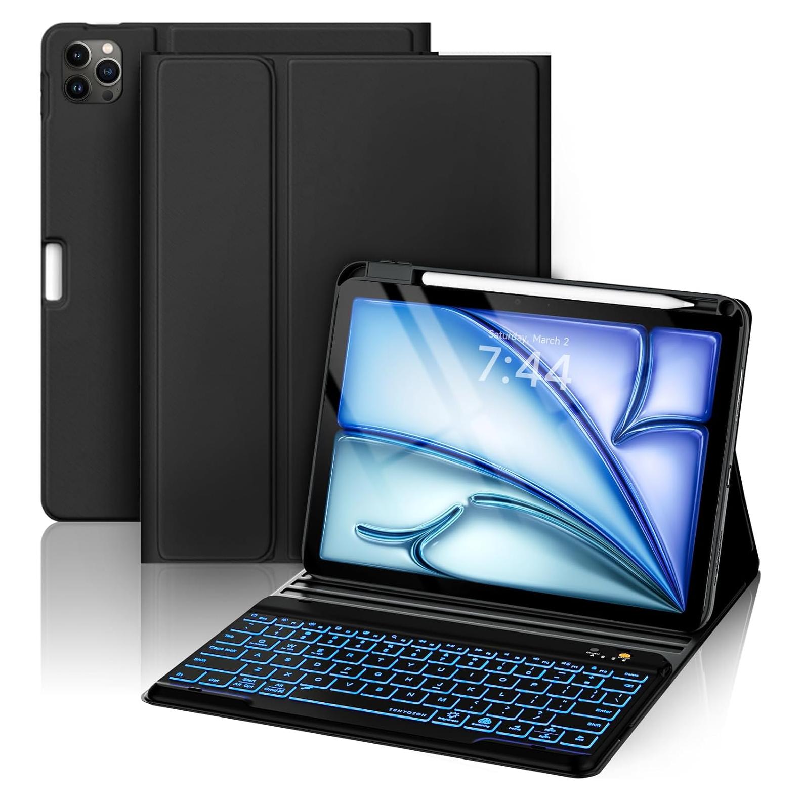 Funda con Teclado Inalámbrico OYEEICE para iPad Air 11" M2/5/4/Pro 11" - Negro