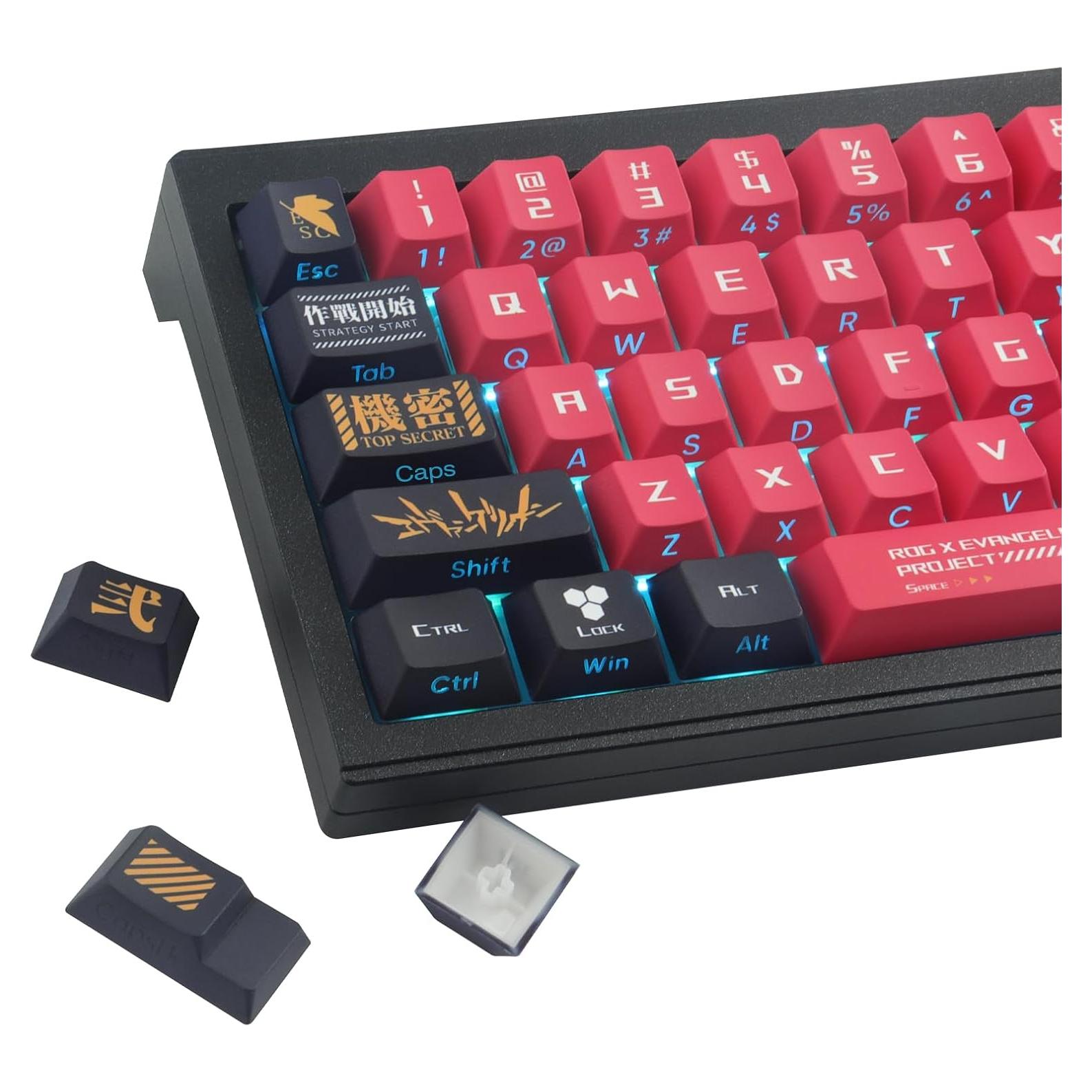 Juego de Teclas Mecánicas JOMKIZ PBT 129 Teclas Cherry Rojo