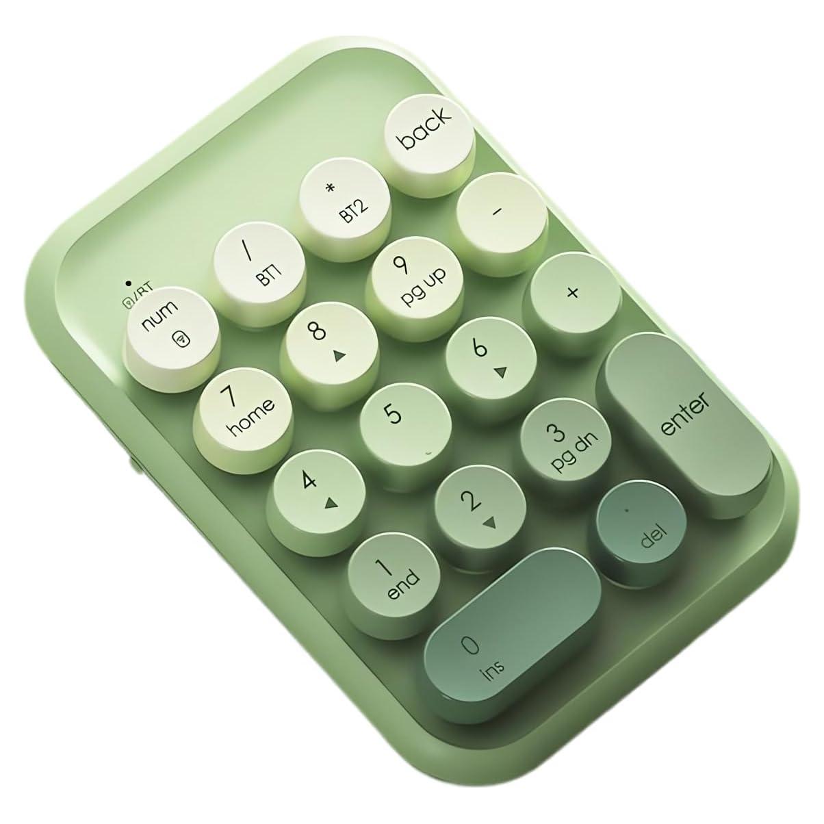 Teclado Numérico Inalámbrico TISHLED Retro Verde Matcha