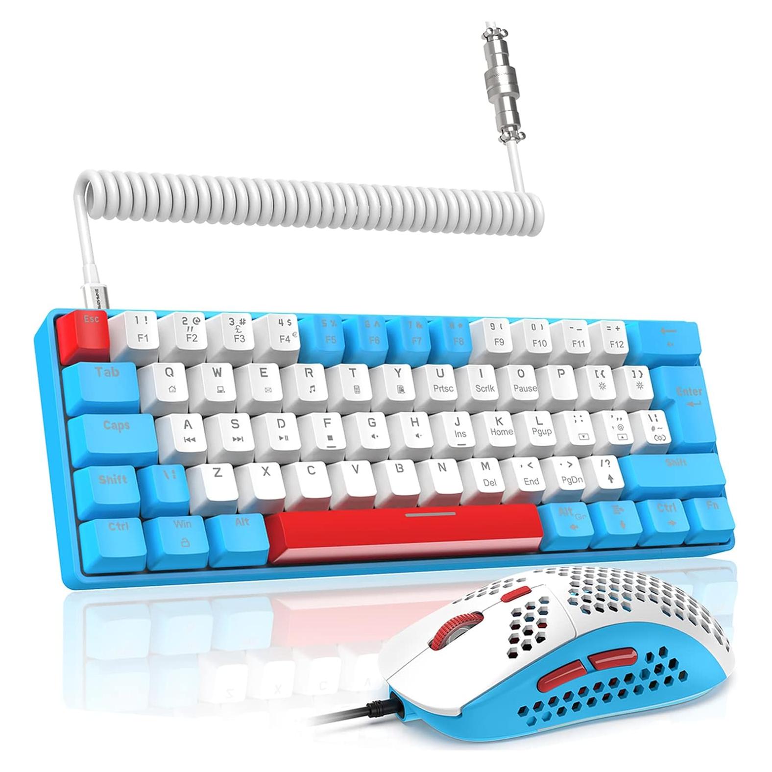 Combo Teclado Mecánico 60% LexonElec T60PRO + Ratón RGB 6400 DPI