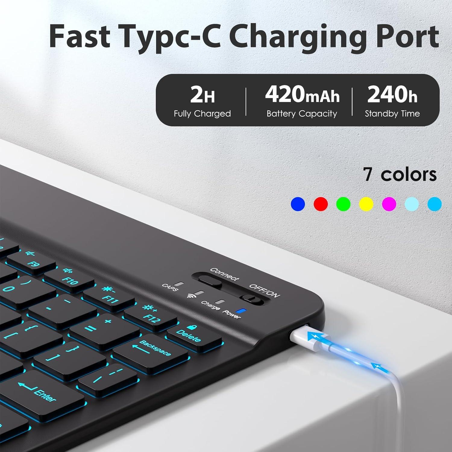 Funda con Teclado Inalámbrico DTTO para iPad 10.2" 9na/8va/7ma Gen