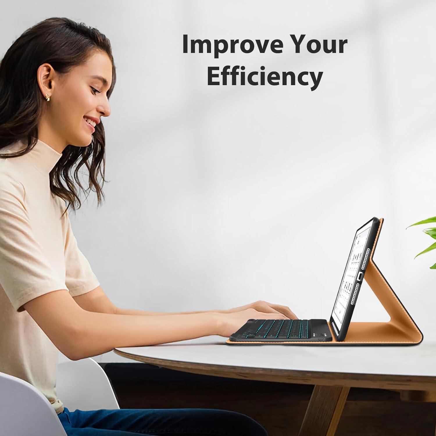 Funda con Teclado Inalámbrico DTTO para iPad 10.2" 9na/8va/7ma Gen