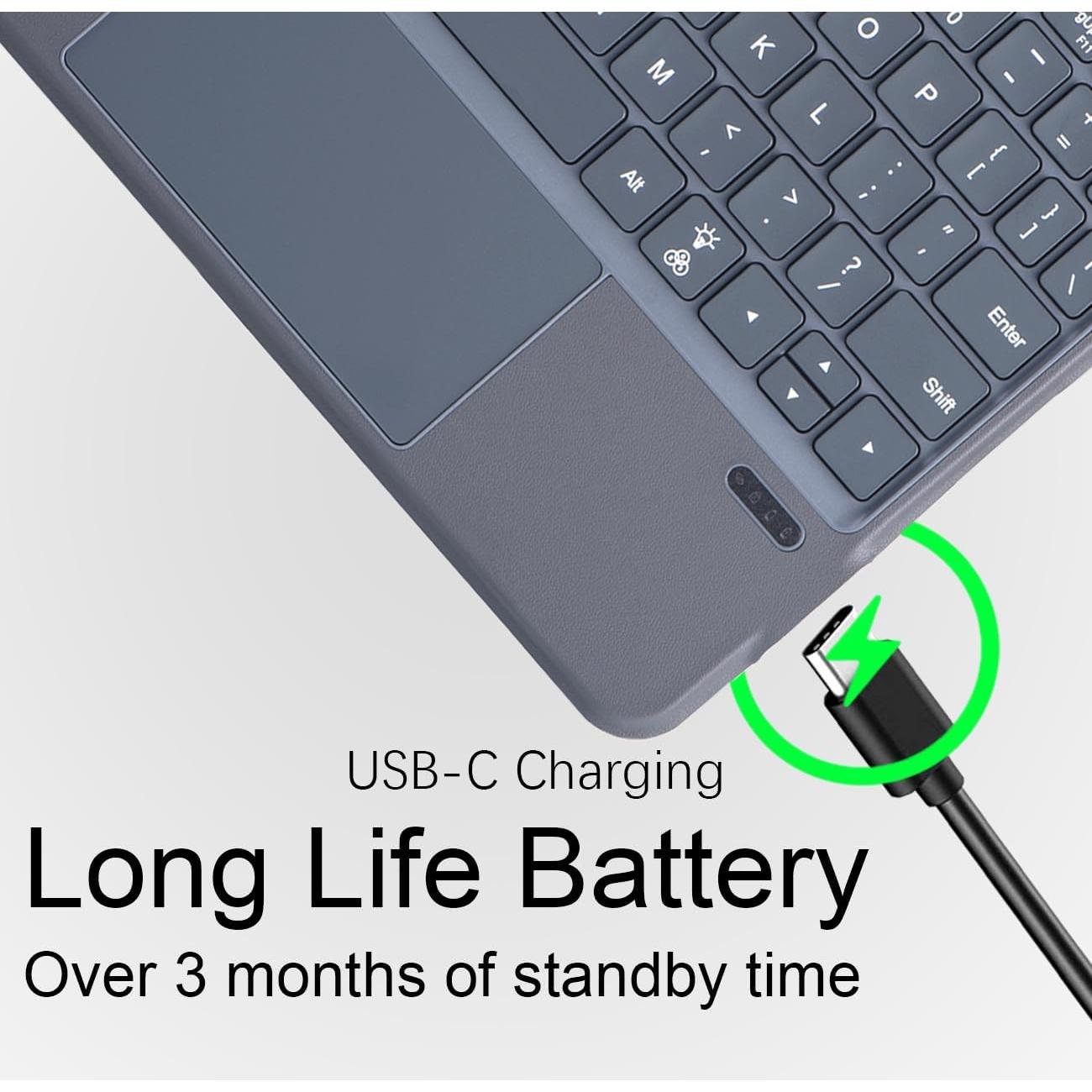 Teclado QUARK Bluetooth para Surface Go 4/3/2/1 - Gris