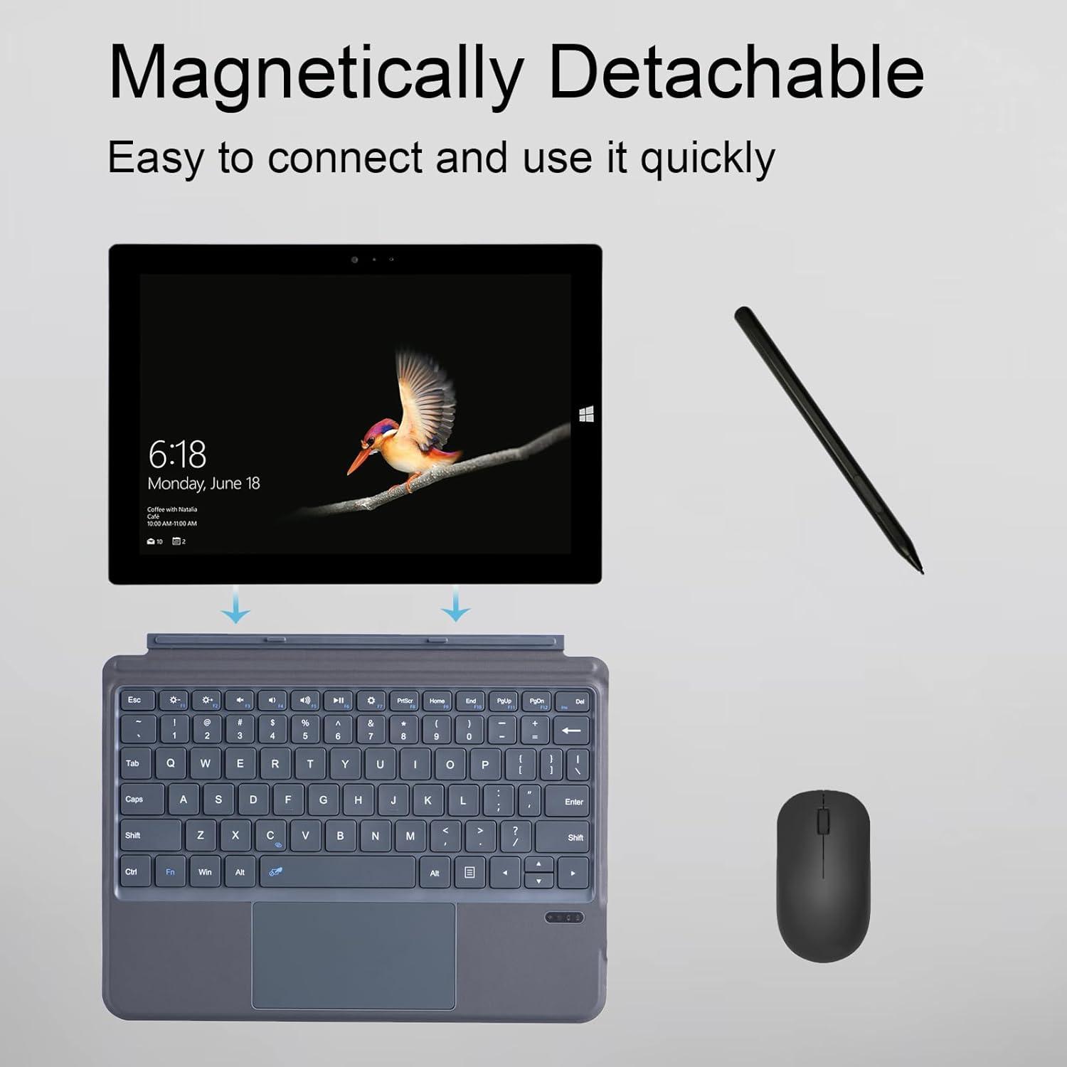 Teclado QUARK Bluetooth para Surface Go 4/3/2/1 - Gris