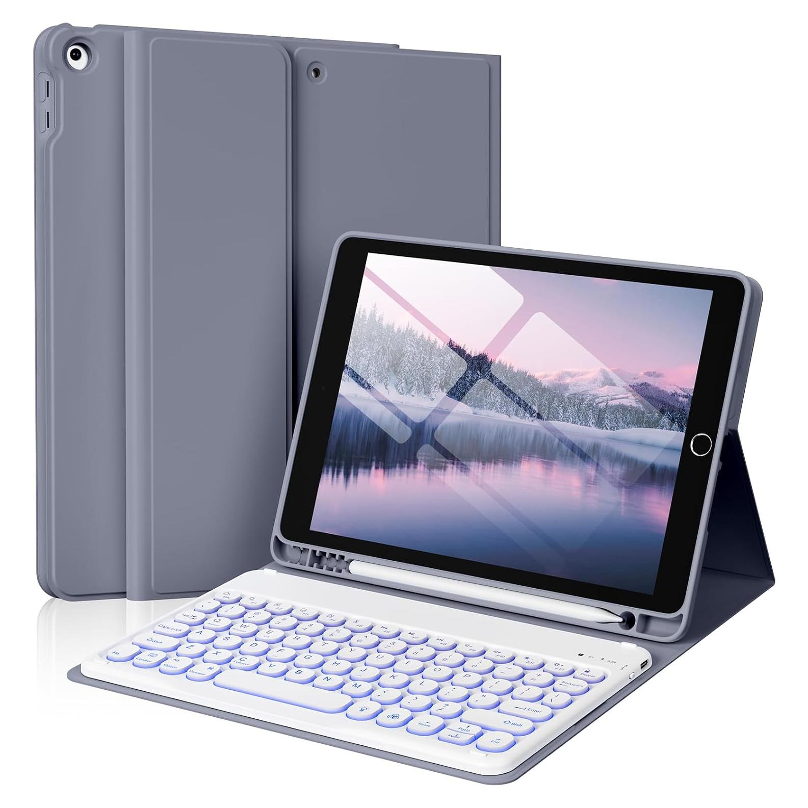 Funda con Teclado Retroiluminado SZPSGC para iPad 10.2" 9ª/8ª/7ª Gen