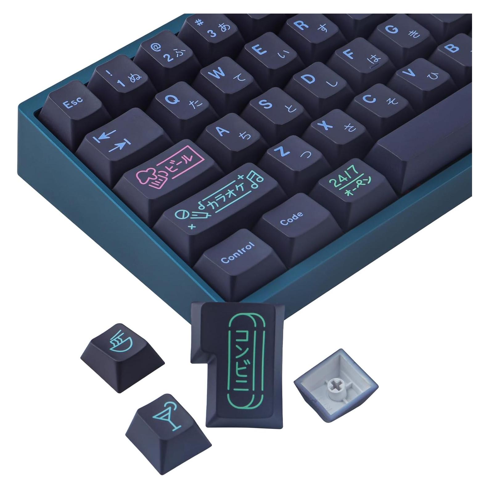 Juego de Teclas PBT JOMKIZ 148 Teclas Perfil Cherry Negro