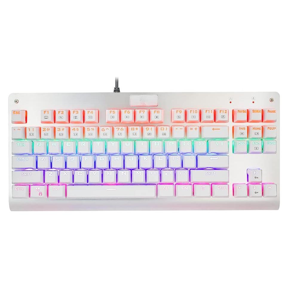 Teclado Mecánico E-Yooso Z-77 87 Teclas Retroiluminado Blanco