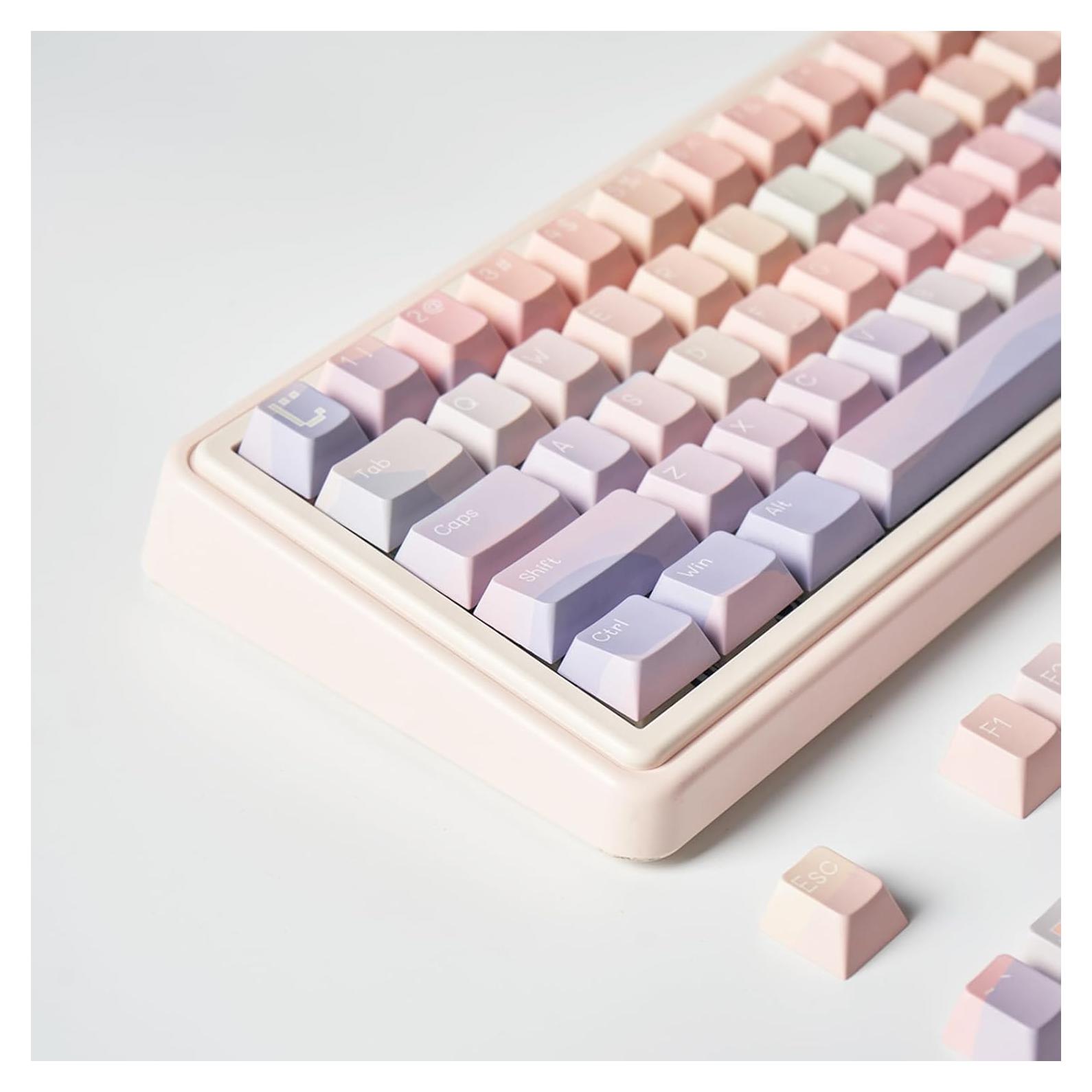 Juego de Teclas PBT Rosa Cherry para Teclados Mecánicos 61-108