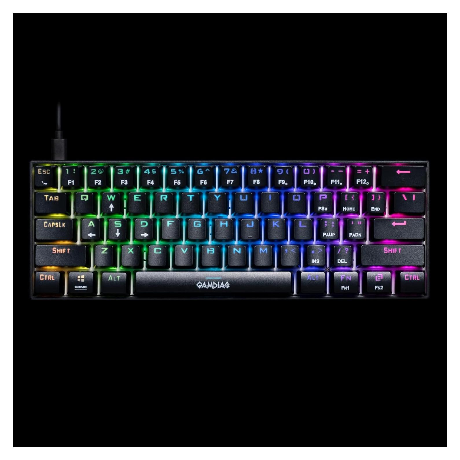 Teclado Mecánico RGB GAMDIAS Hermes E3-61 Interruptor Rojo