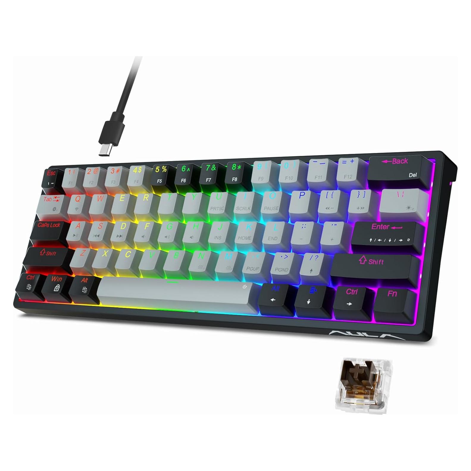 Teclado Mecánico Gaming AULA F3261 Compacto 60% RGB