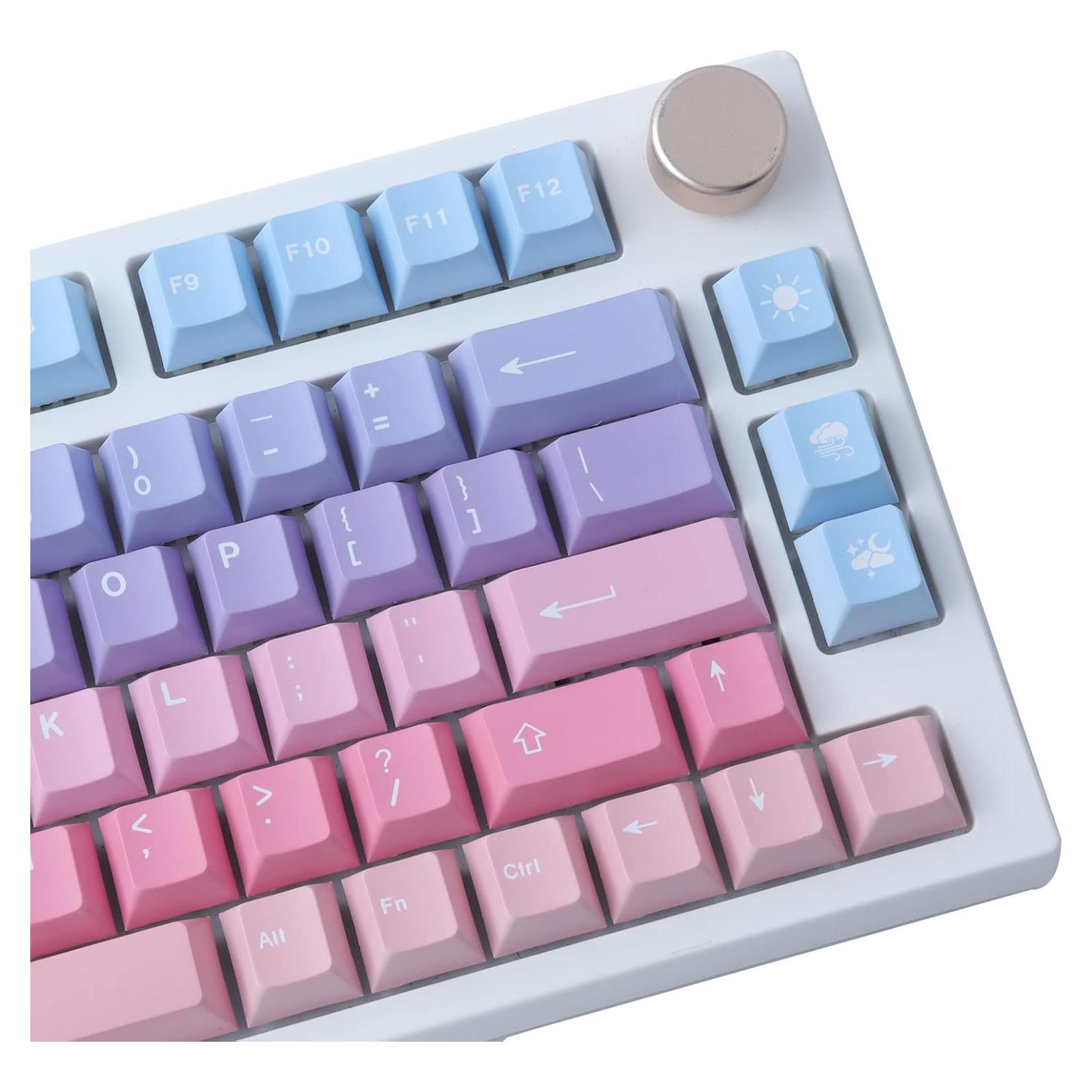 Conjunto de Teclas Mecánicas JOMKIZ PBT 129 Teclas Rosa Púrpura