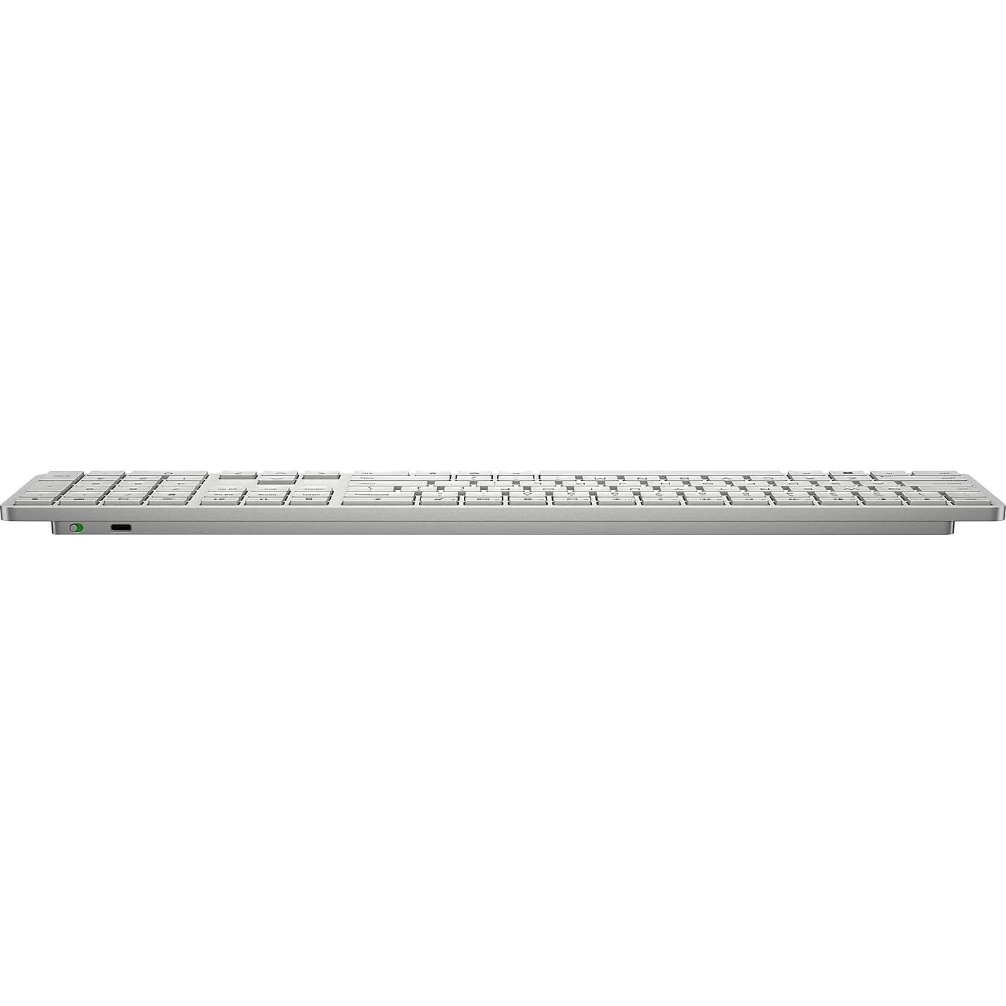 HP 970 Programmable Wireless Keyboard (Silver) - Bluetooth & 2.4 GHz Wireless Multi-Device Connectivity - USB-C Rechargeable Battery - 24 Programmable Keys - Works with Windows & MacOS (3Z729AA#ABA)
