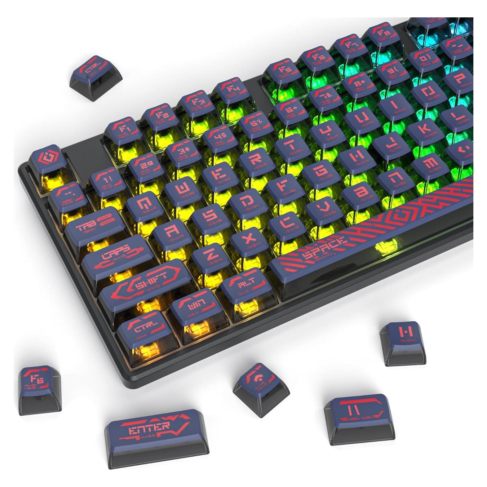 Teclas Pudding ASA CJXSP Rojo PBT para Teclados Mecánicos