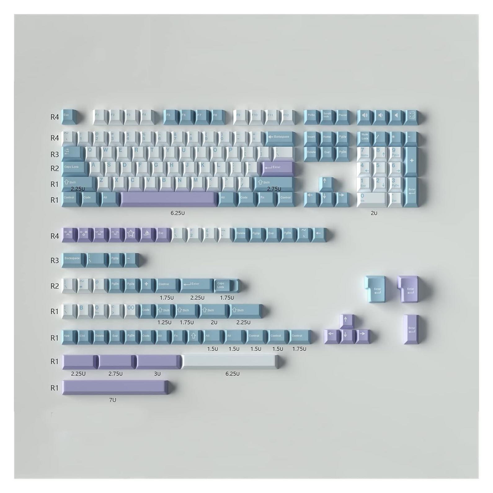 Conjunto de Teclas Personalizadas Sumgsn 172 Piezas Doble Inyección