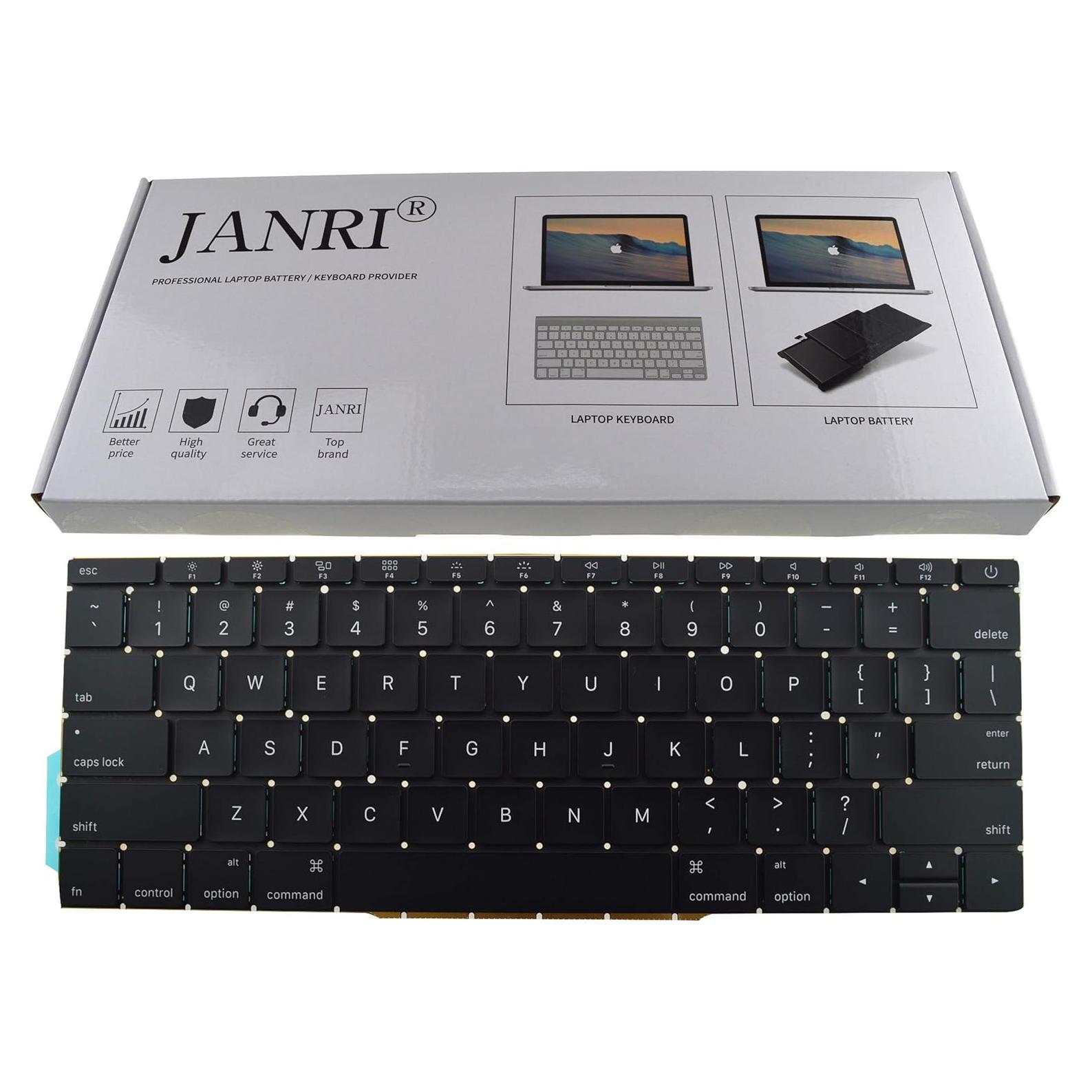 Teclado Reemplazo US JANRI para MacBook Pro 13 A1708 2016-2017