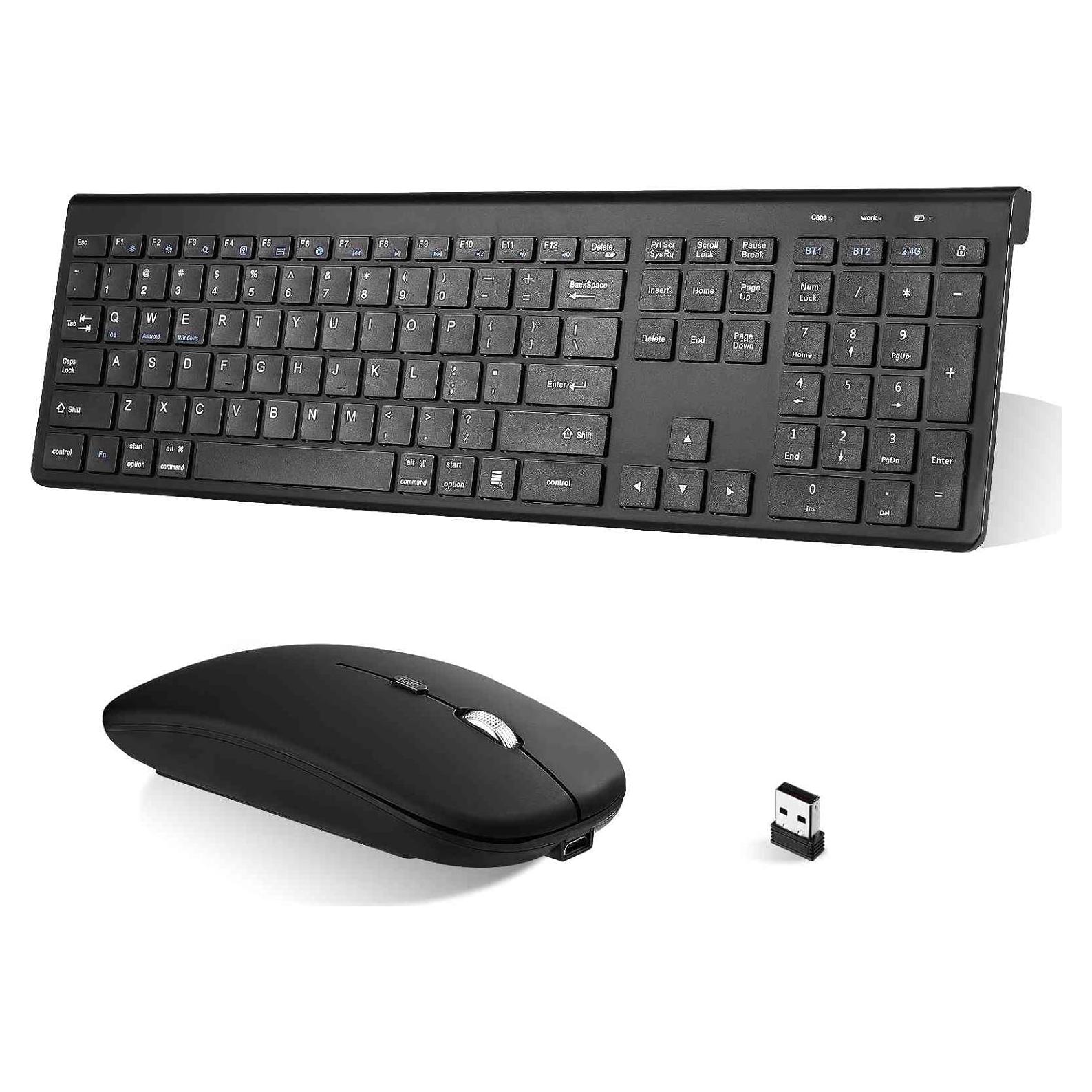 Combo Teclado y Ratón Inalámbrico UrbanX Negro - Recargable