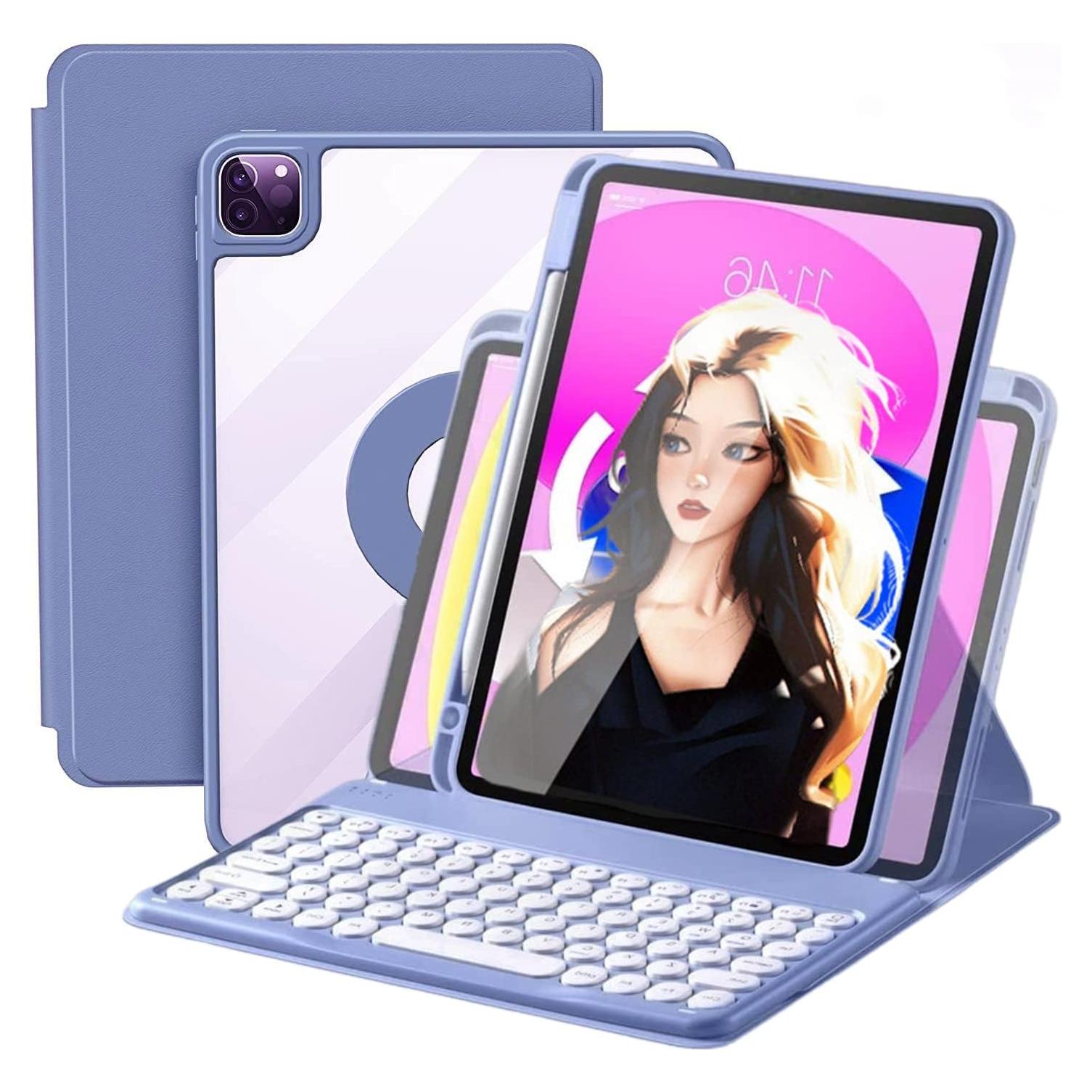 Funda Teclado Magnética para iPad 11" 2025 y 10" 2022 - Gris Lavanda