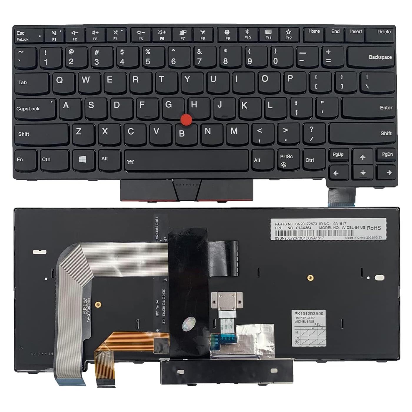 Teclado US Retroiluminado para Lenovo Thinkpad T470 T480 A475 A485