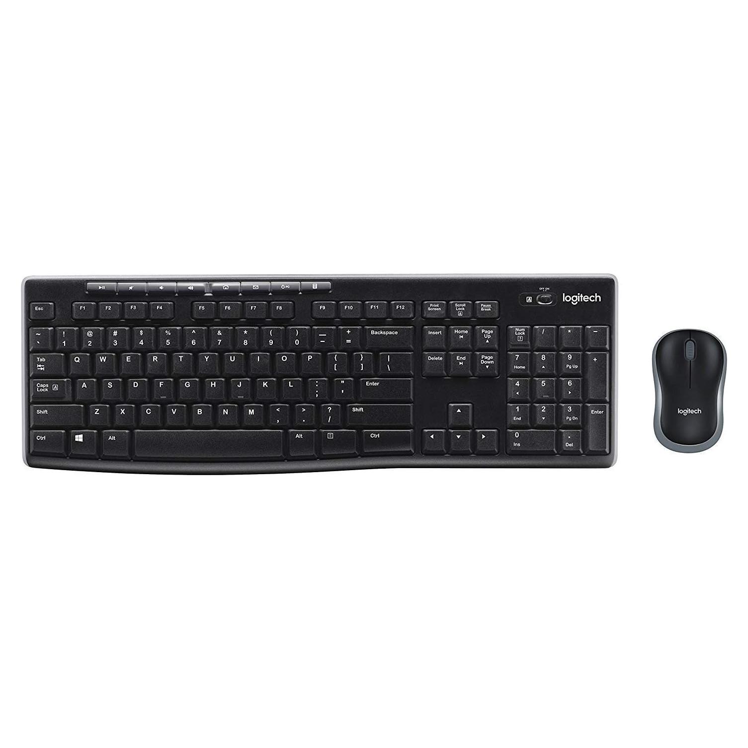 Combo Teclado Inalámbrico Logitech K270 y Ratón M185 - Negro