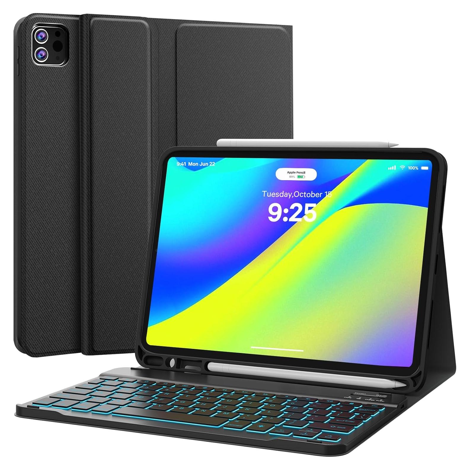 Funda Teclado CHESONA para iPad Pro 11 y Air 5/4, Negro