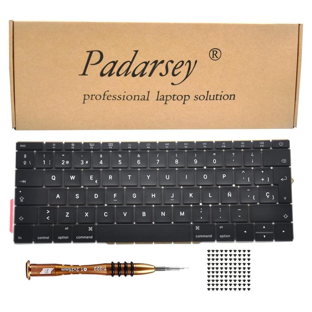 Teclado Reemplazo Padarsey Español para MacBook Pro 13" A1708