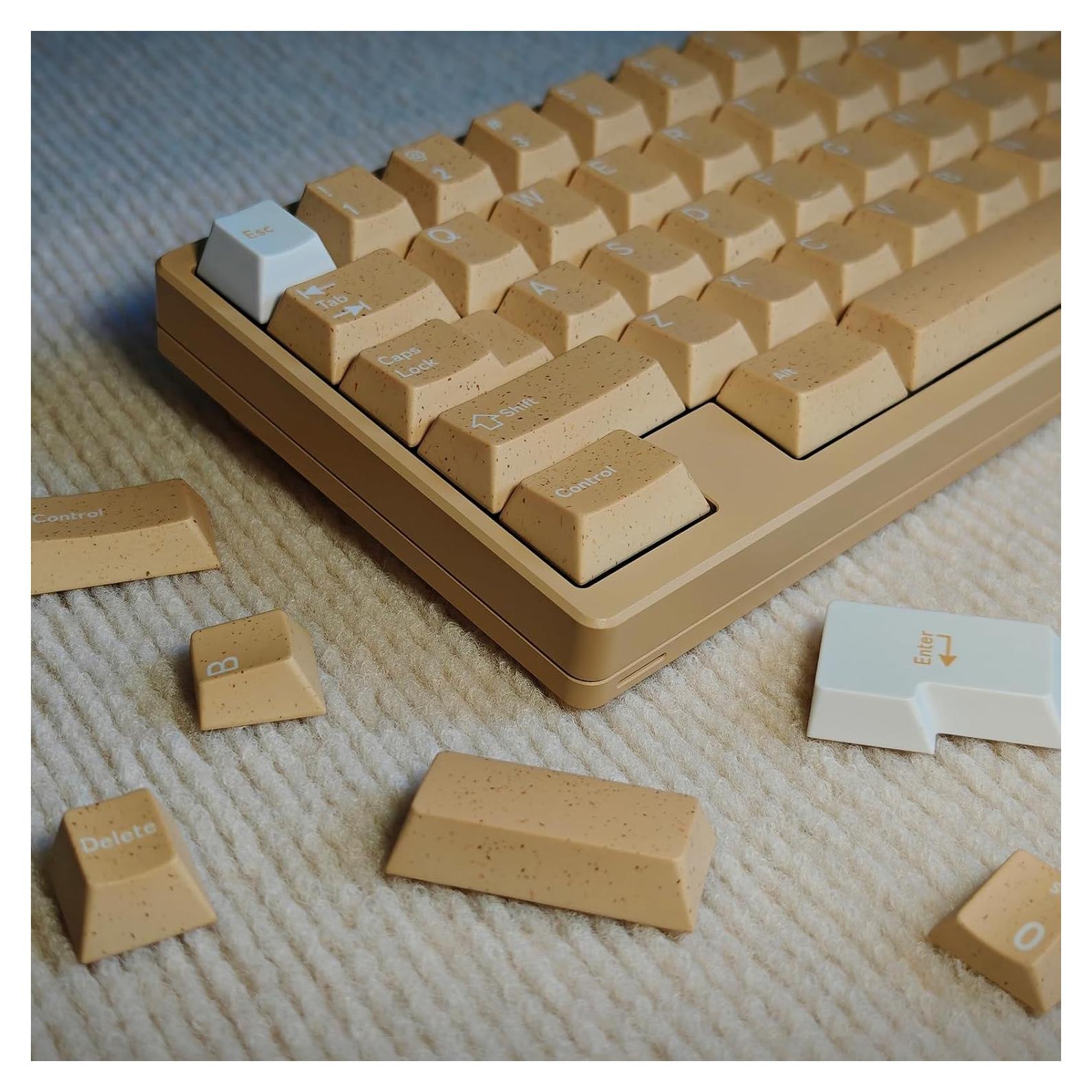 Juego de Teclas PBT Dye Sub Amarillas Cherry MX 137 Teclas