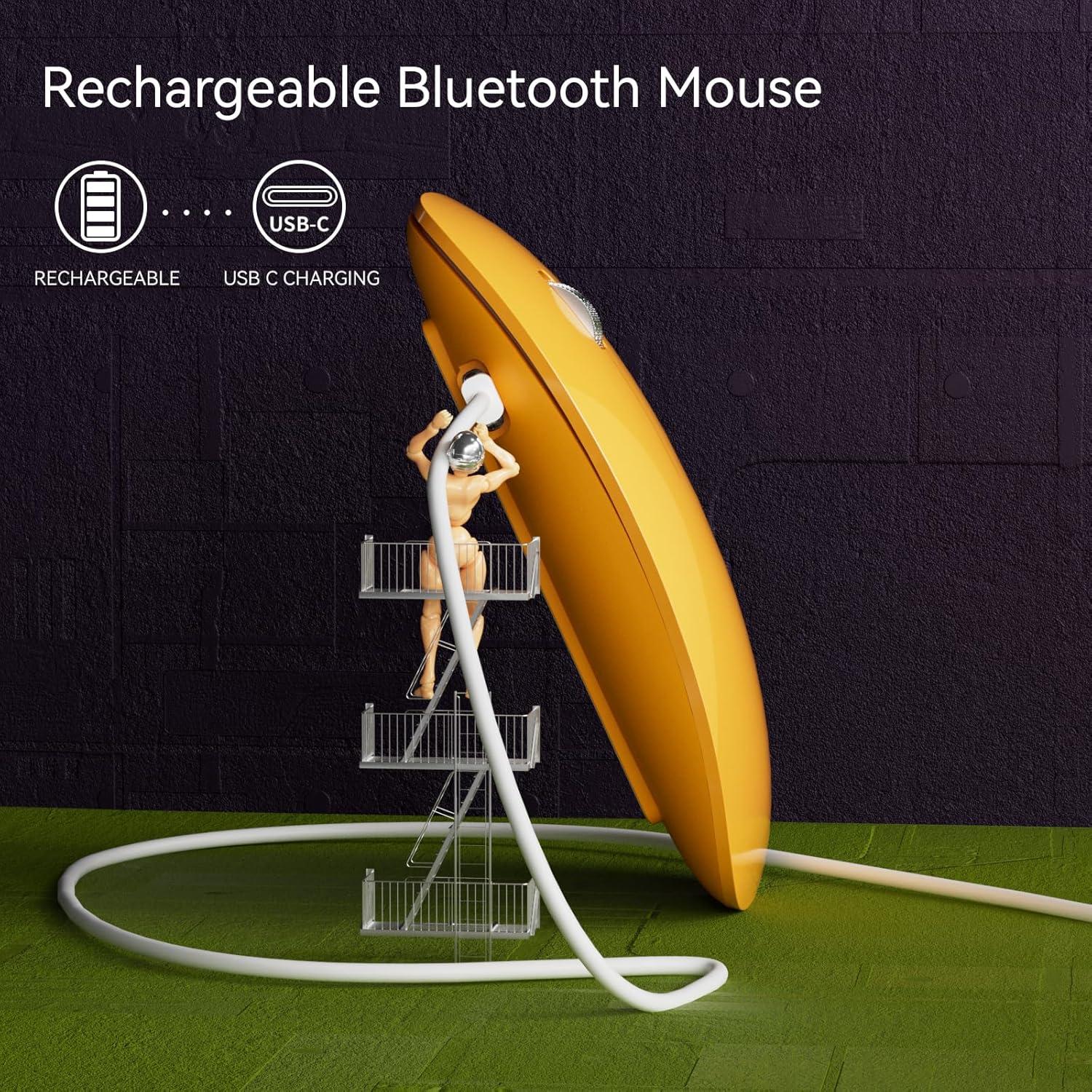 Ratón Inalámbrico Bluetooth TENMOS M18 Recargable USB C Naranja