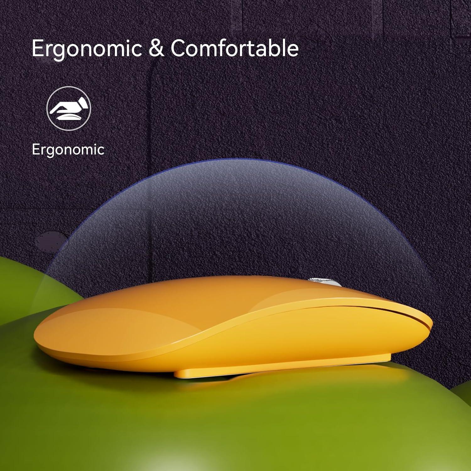 Ratón Inalámbrico Bluetooth TENMOS M18 Recargable USB C Naranja