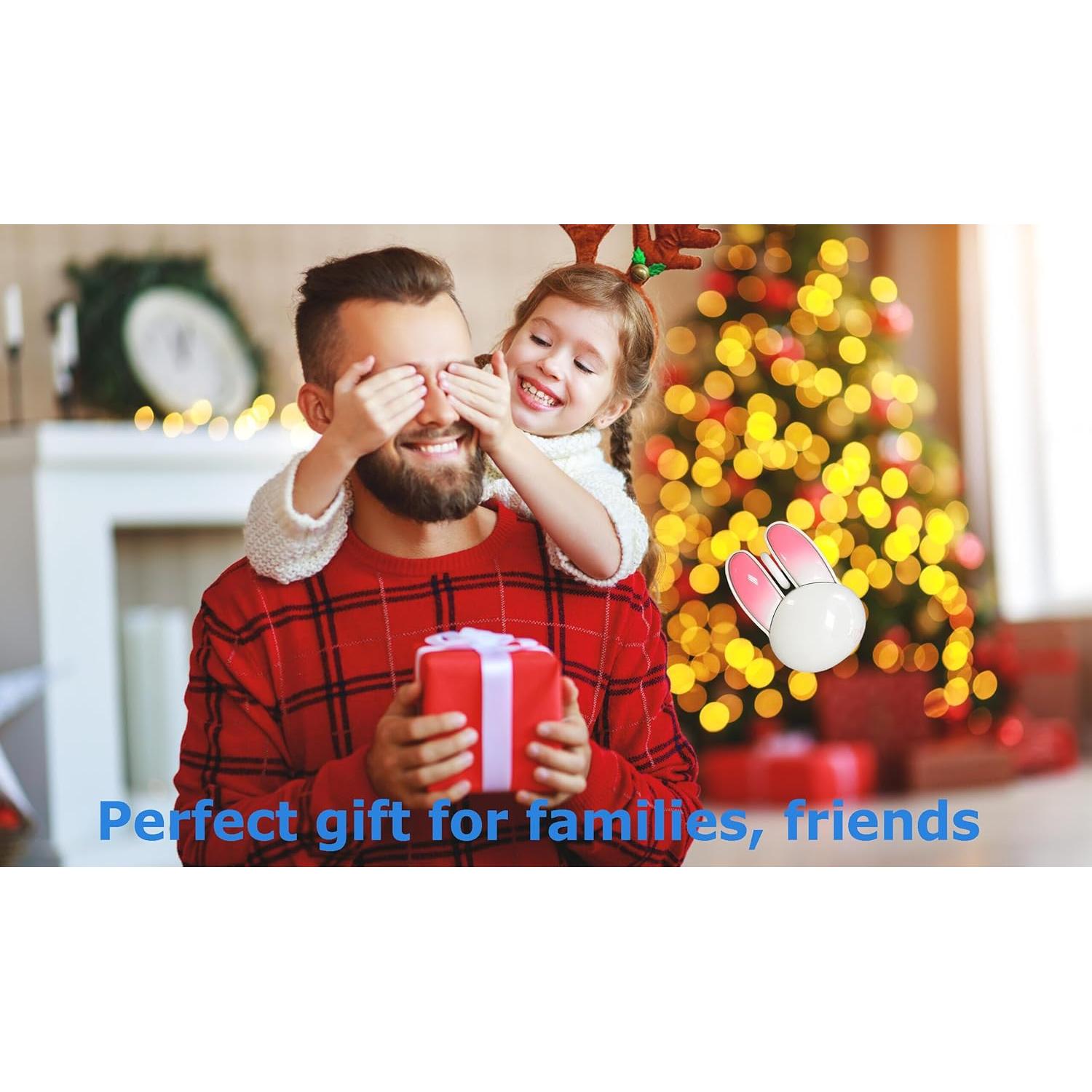 Ratón Inalámbrico Bluetooth Lindo Conejito Rosa y Blanco